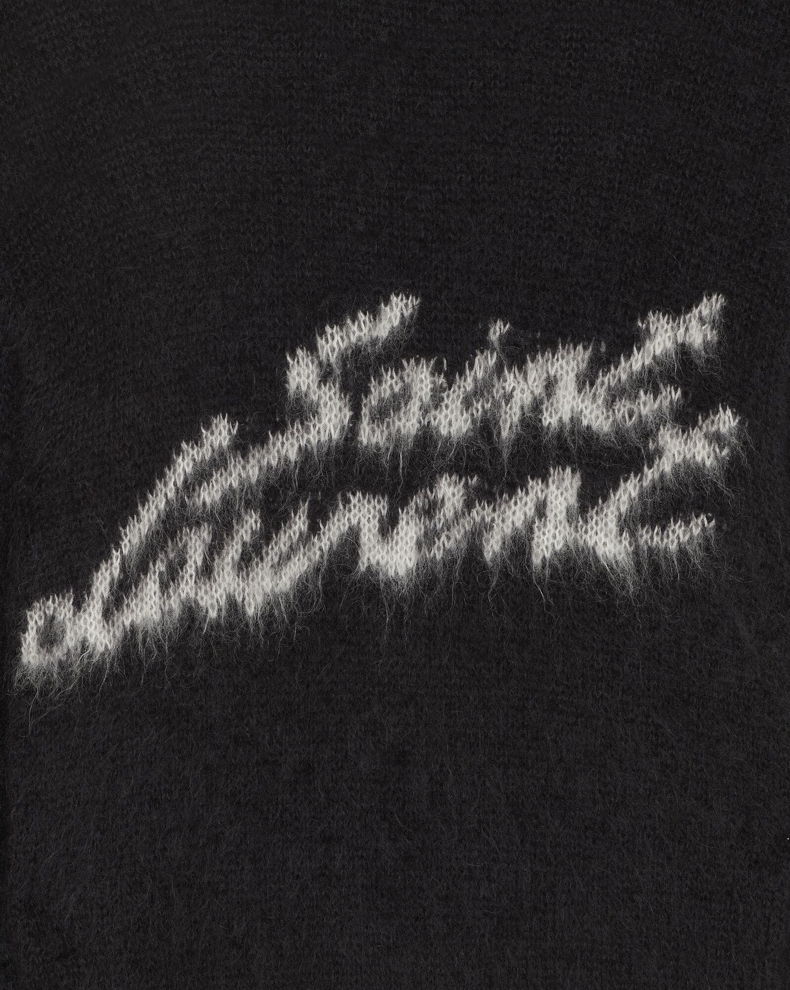 YSL 90s Saint Laurent Pullover In Mohair Noir Et Naturel | 97153-HCDX