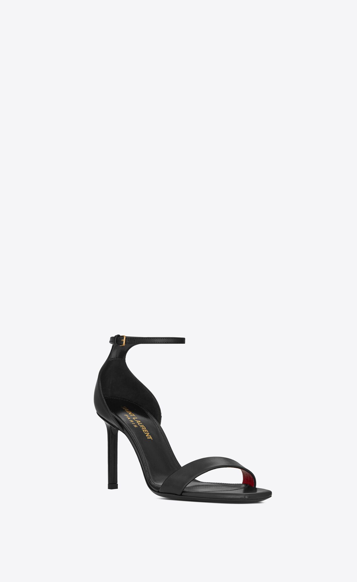 YSL Amber Sandals In Leder Schwarz | 04392-XWTN