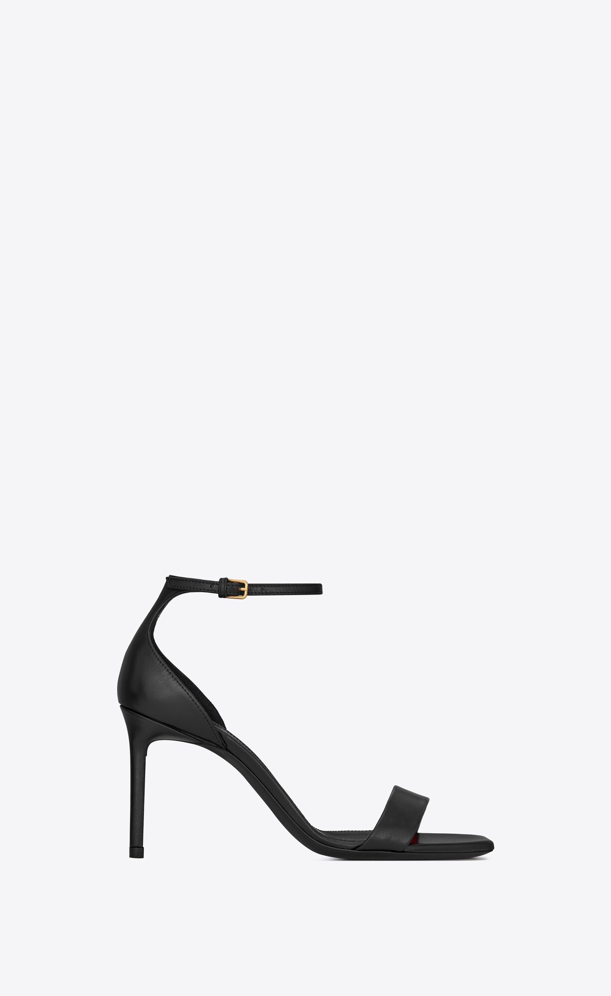 YSL Amber Sandals In Leder Schwarz | 04392-XWTN