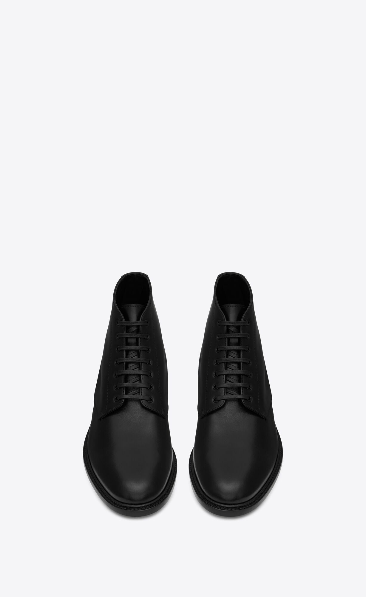 YSL Army Laced Booties In Shiny Leder Schwarz | 81260-PAVQ