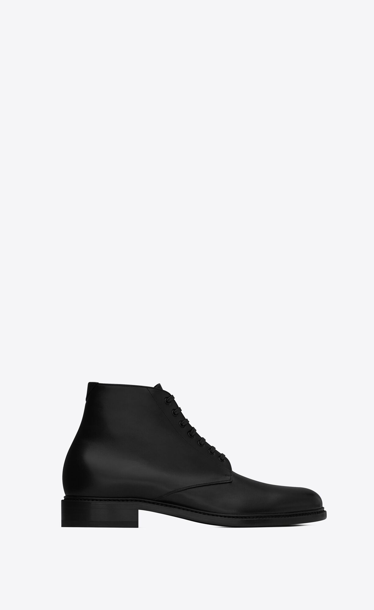 YSL Army Laced Booties In Shiny Leder Schwarz | 81260-PAVQ