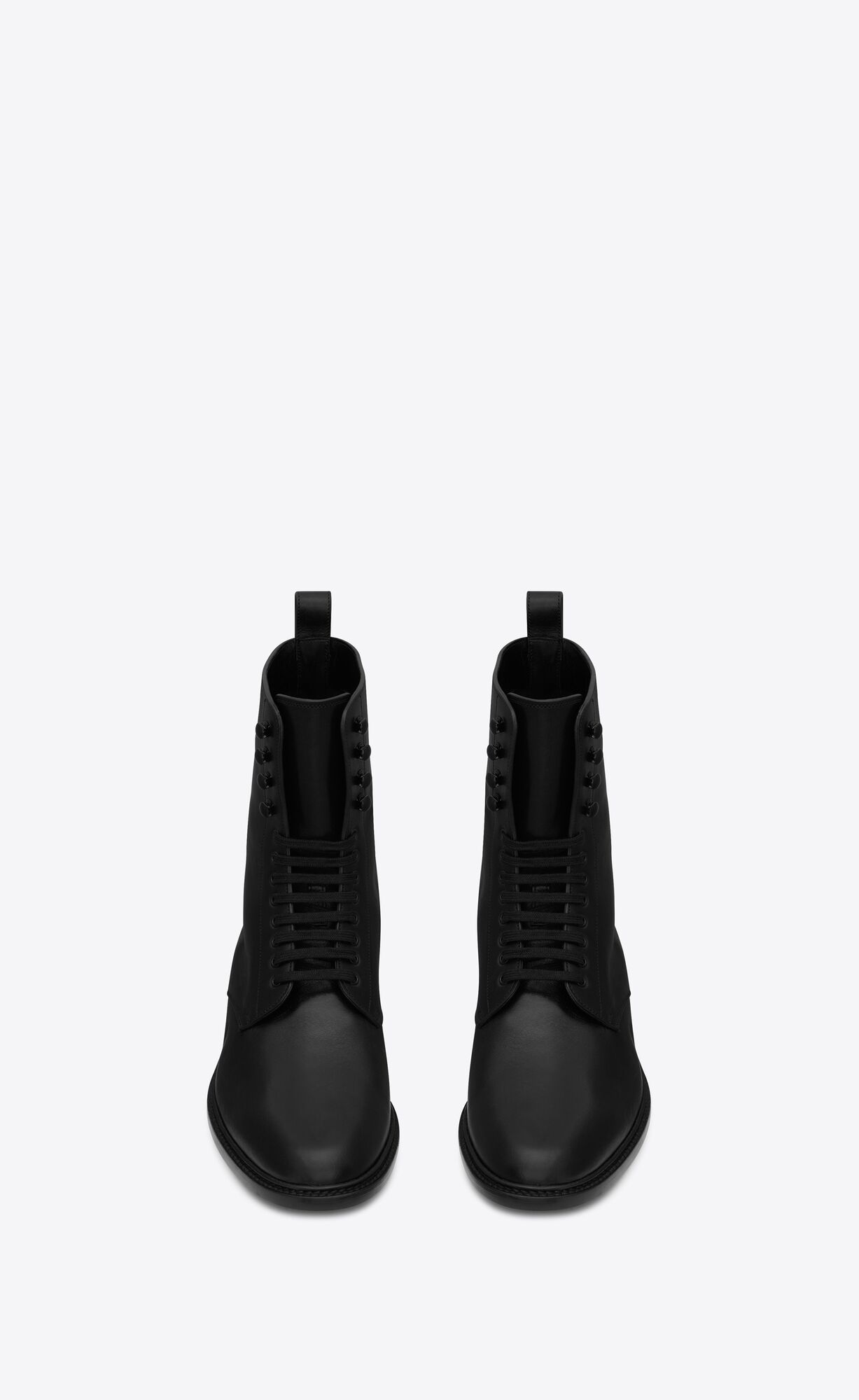 YSL Army Laced Boots In Matte Leder Schwarz | 86391-HOCF