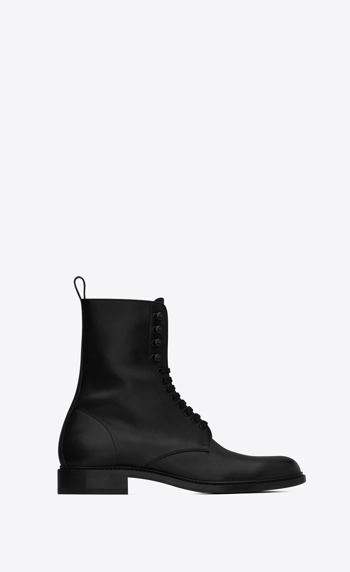 YSL Army Laced Boots In Matte Leder Schwarz | 86391-HOCF