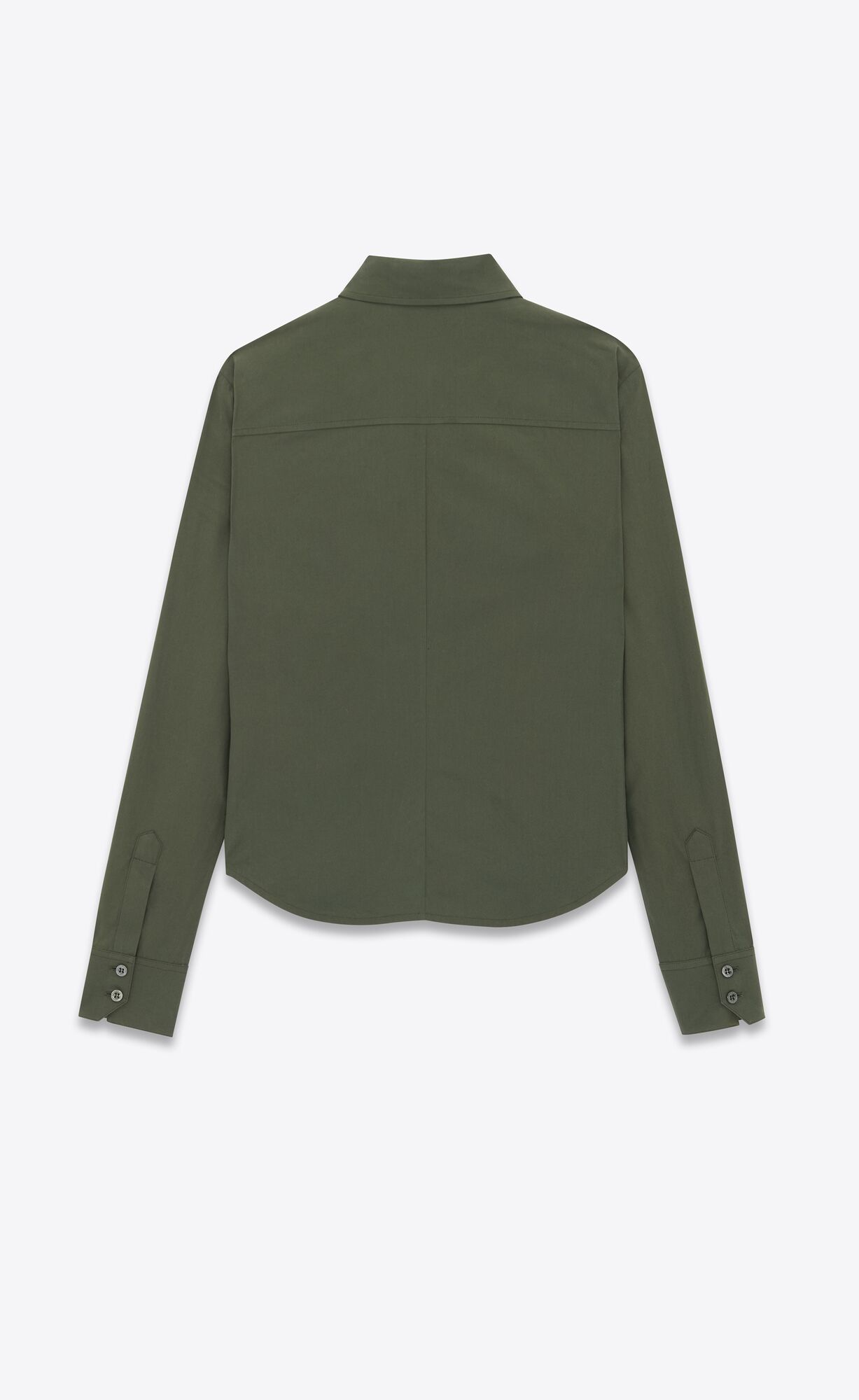 YSL Army Shirt In Baumwoll Poplin Khaki | 40725-XMUZ