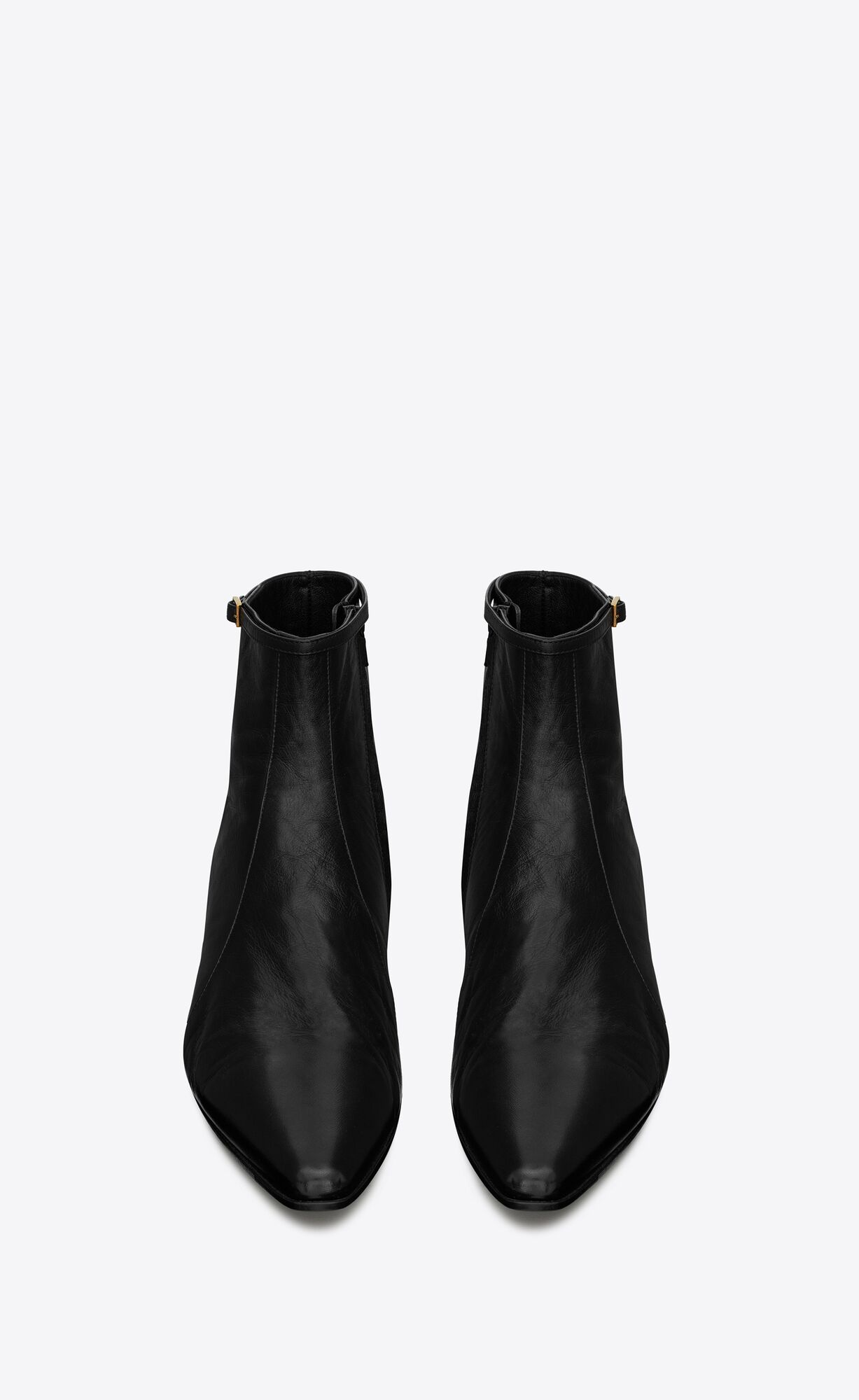 YSL Arsun Zipped Boots In Shiny Leder Schwarz | 62874-XCOB