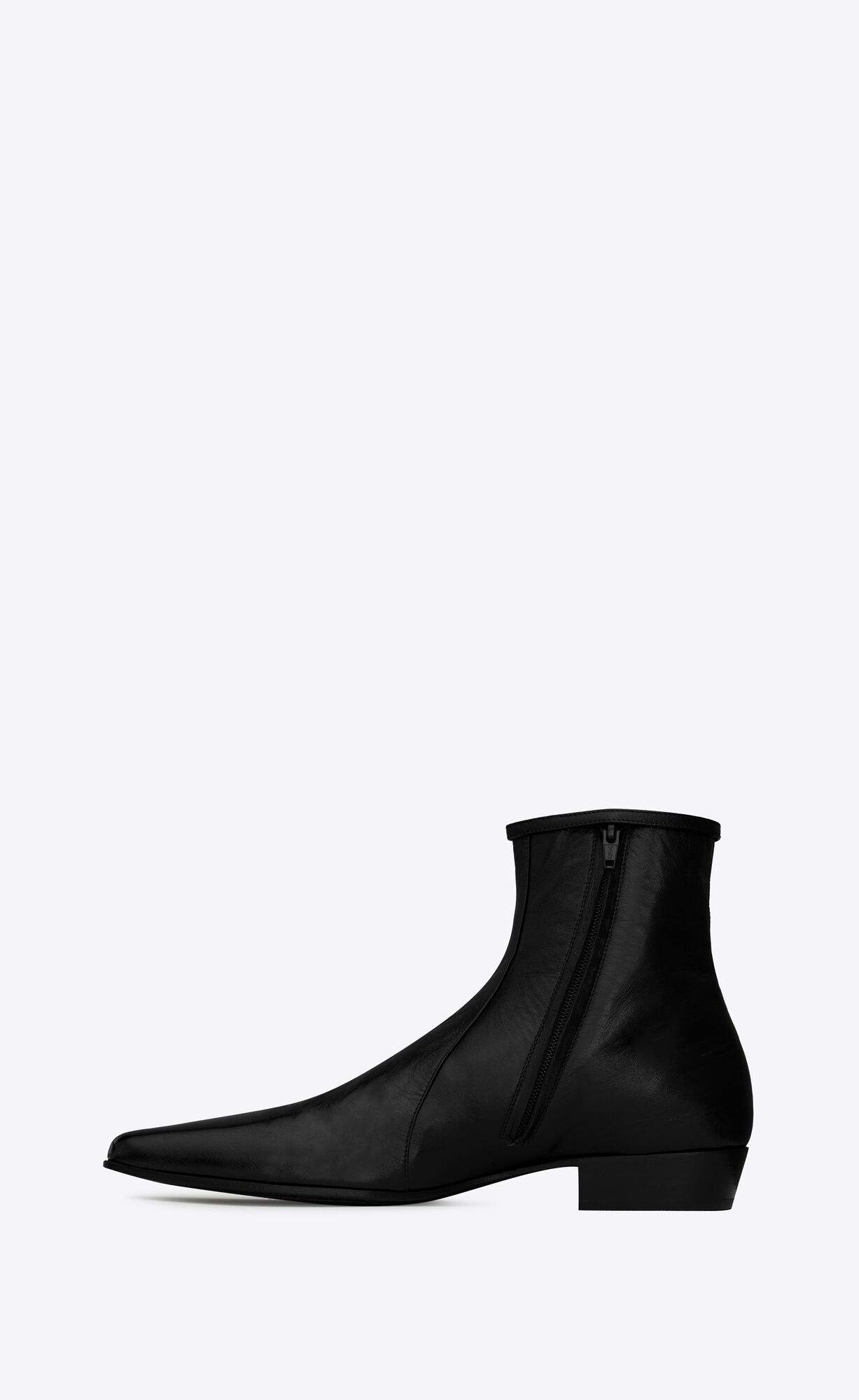 YSL Arsun Zipped Boots In Shiny Leder Schwarz | 62874-XCOB