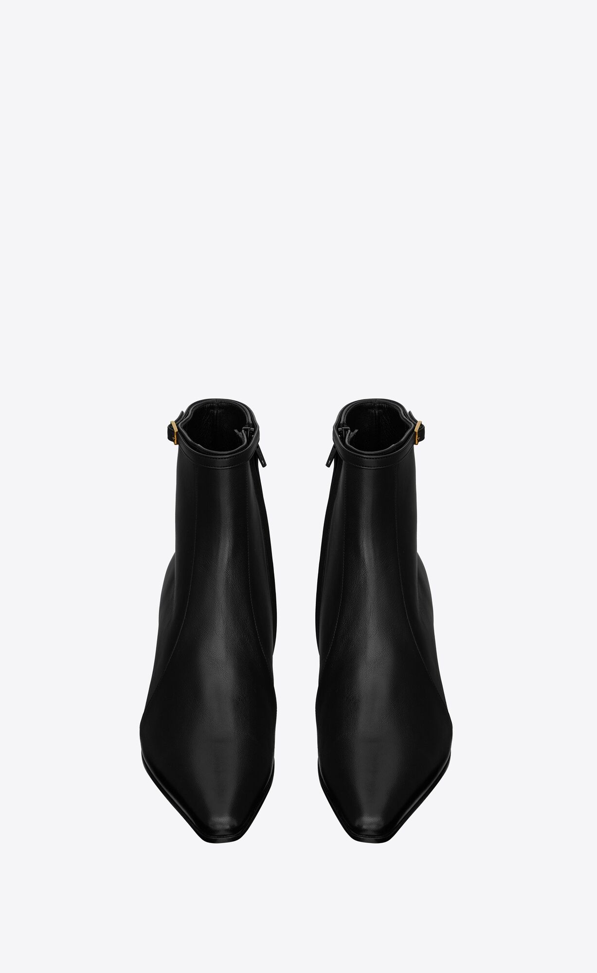 YSL Arsun Zipped Boots In Shiny Leder Schwarz | 93620-EZSJ