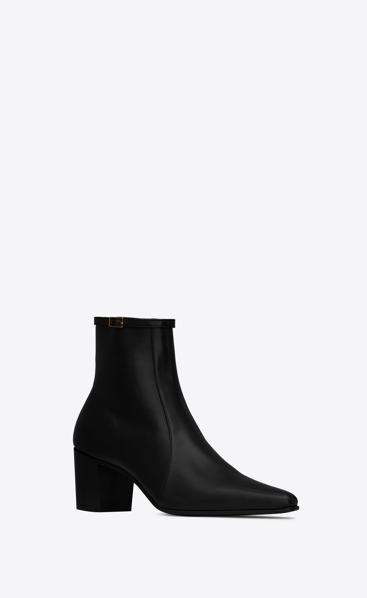 YSL Arsun Zipped Boots In Shiny Leder Schwarz | 93620-EZSJ