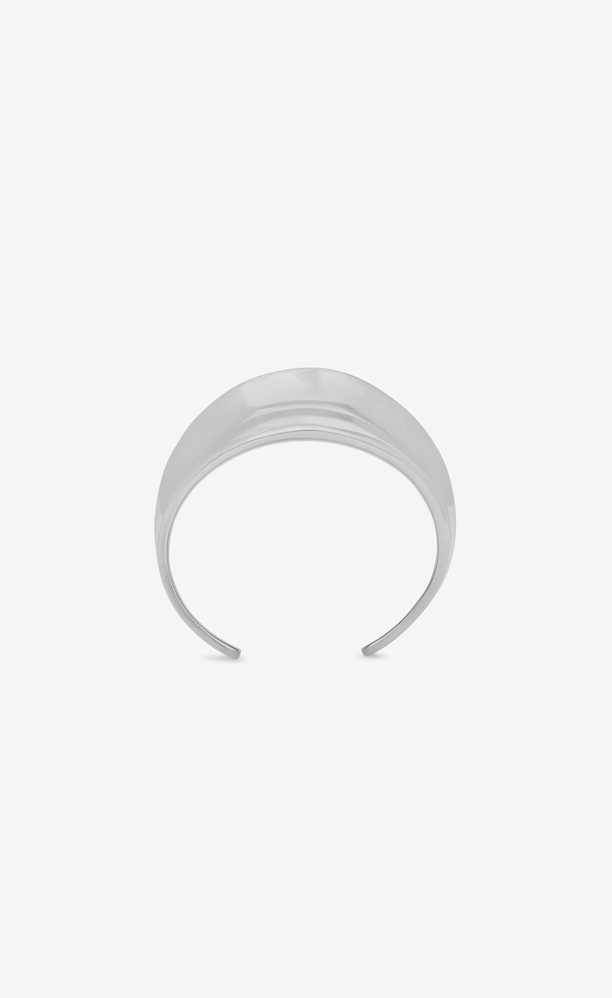 YSL Art Deco Asymmetric Cuff Bracelet In Metal Silber | 07824-LWUB