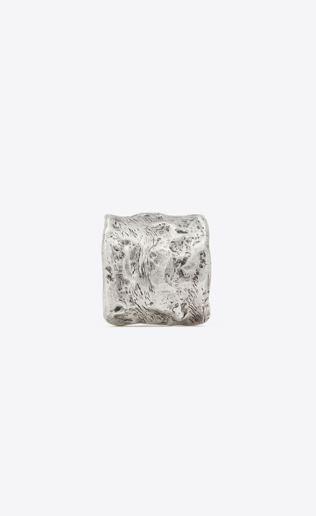 YSL Arty Textured Cuff Bracelet In Metal Silber | 06128-FTCK