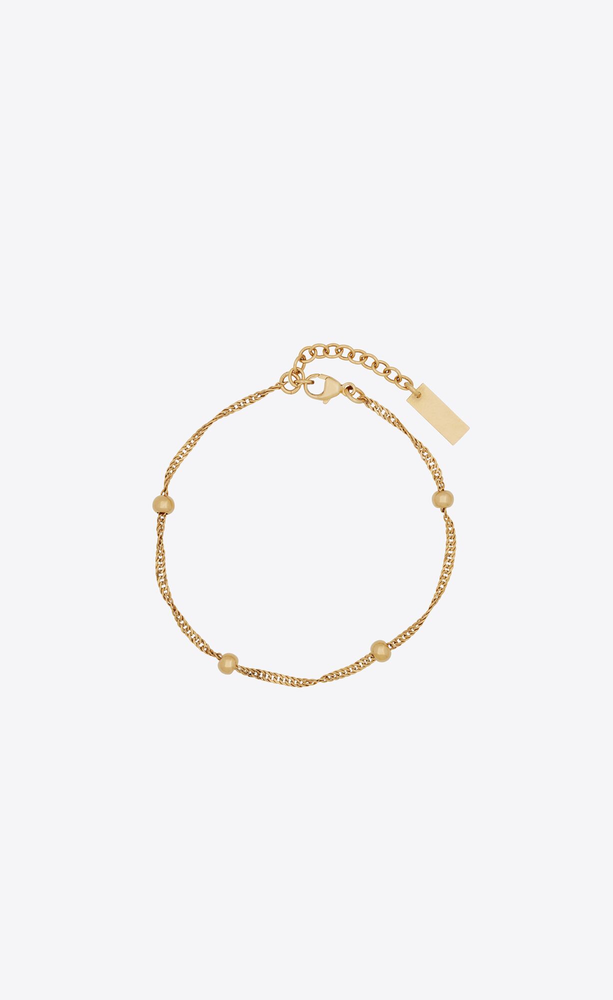 YSL Ball And Intertwined Chain Bracelet In Metal Gold | 20751-VEIF