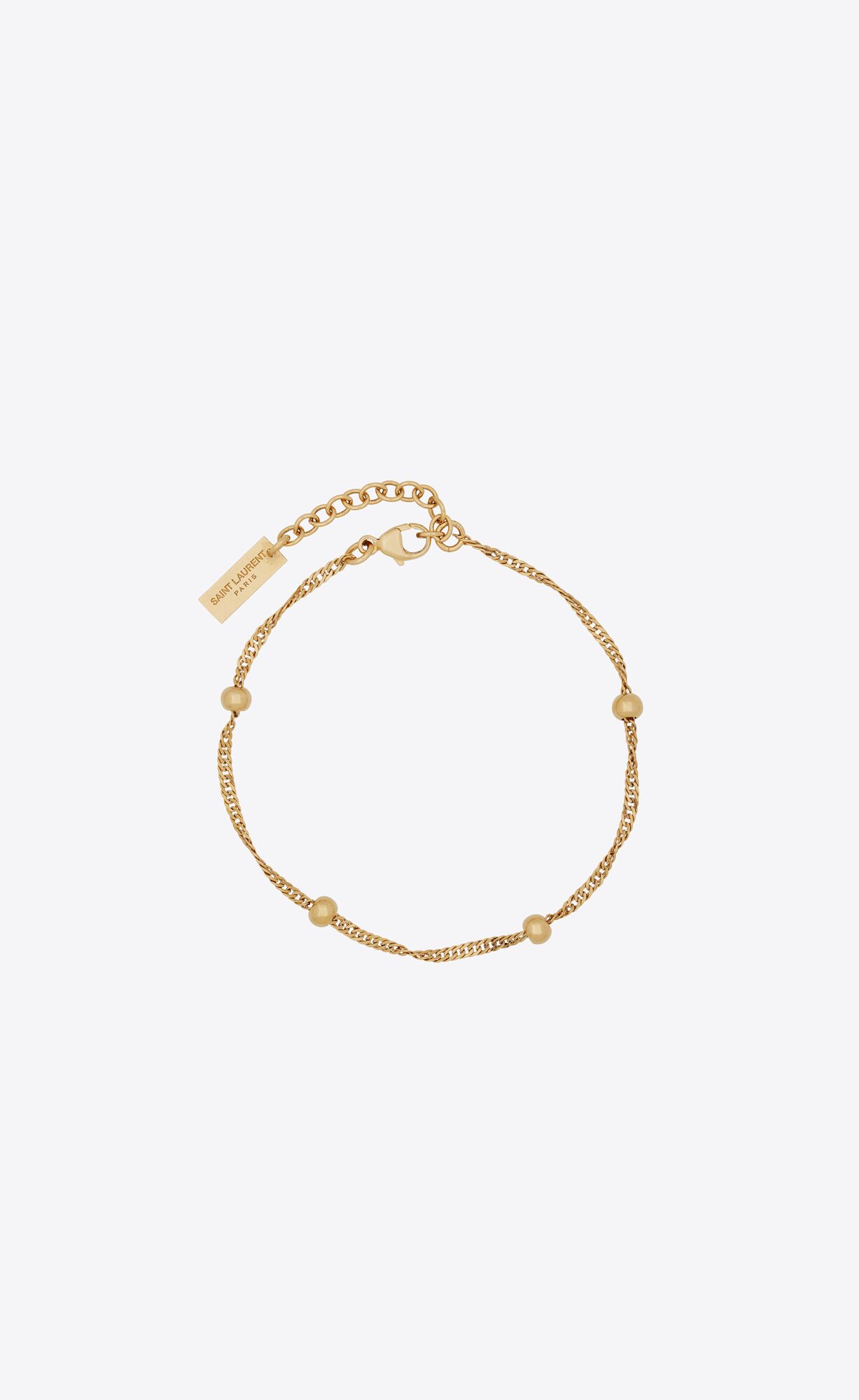 YSL Ball And Intertwined Chain Bracelet In Metal Gold | 20751-VEIF