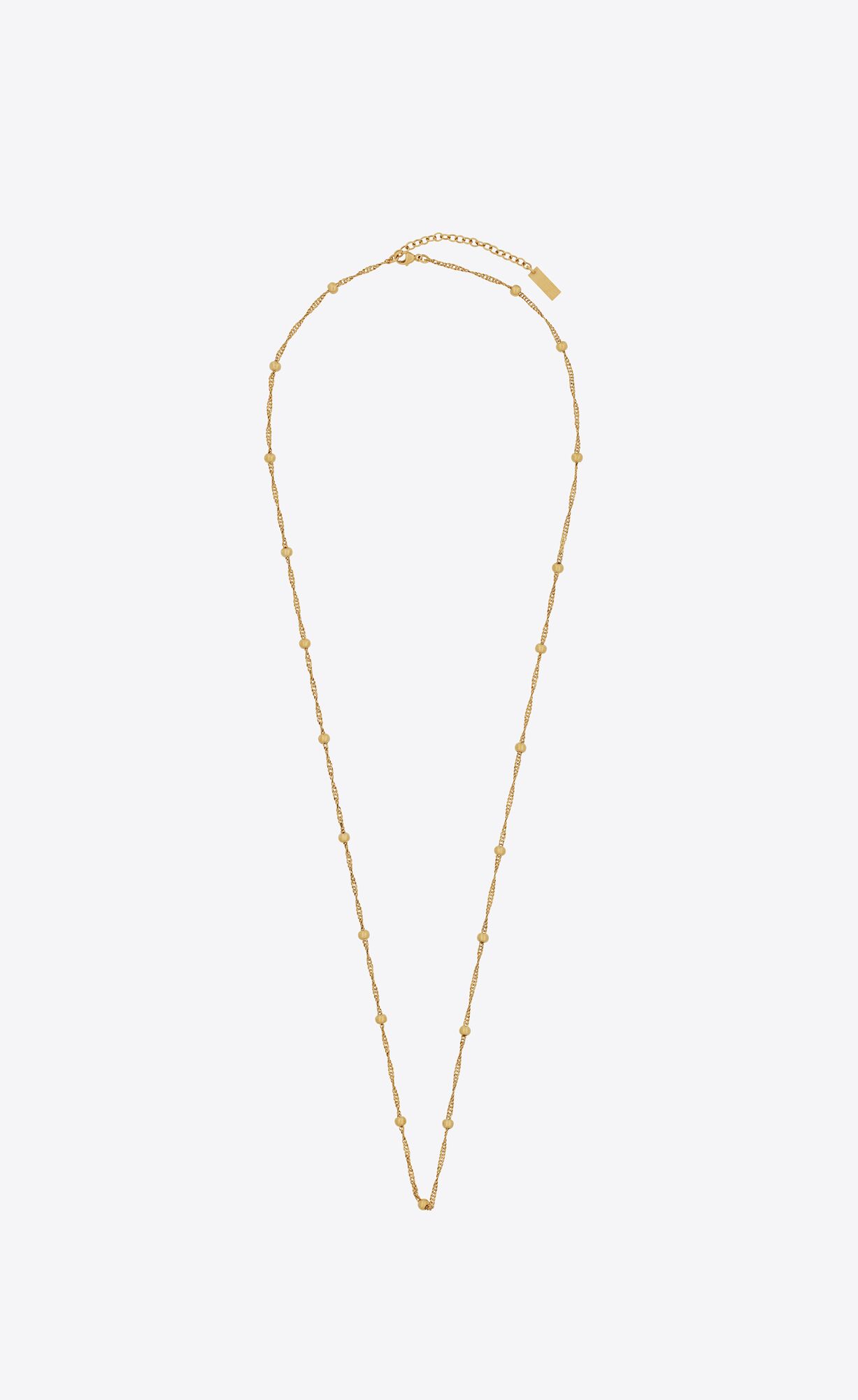 YSL Ball And Intertwined Chain Long Necklace In Metal Gold | 89420-CBYF