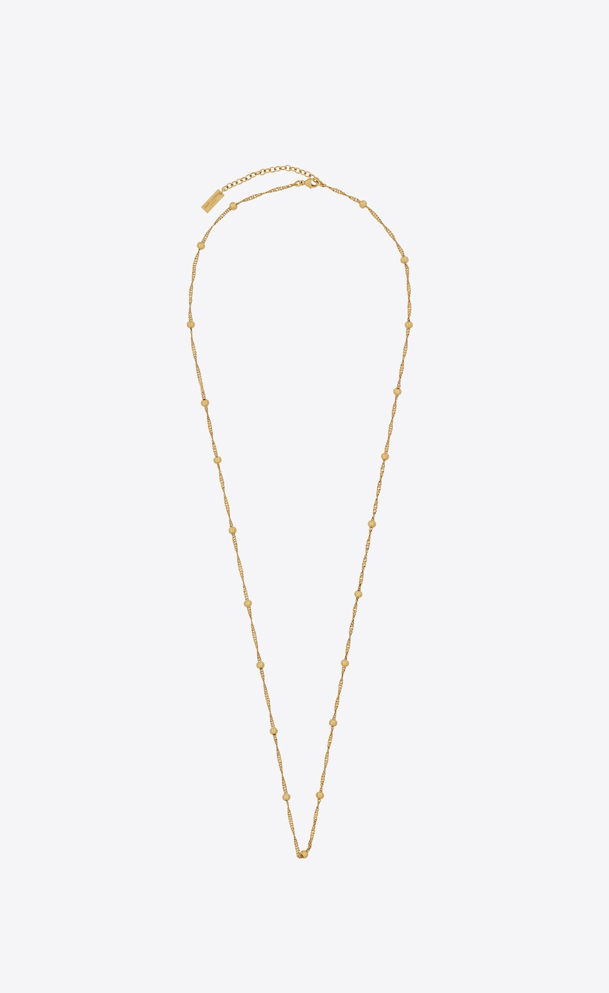 YSL Ball And Intertwined Chain Long Necklace In Metal Gold | 89420-CBYF