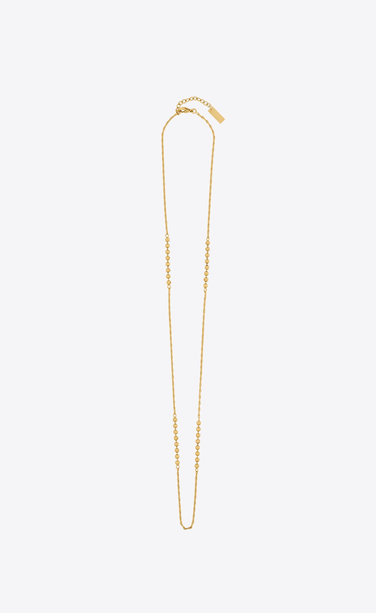 YSL Ball And Wheat Chain Necklace In Metal Gold | 76401-FSUA