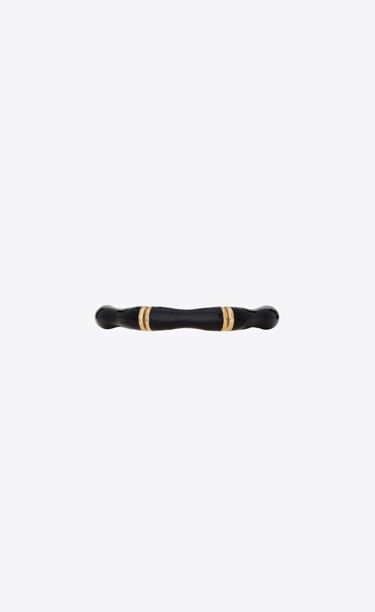 YSL Bamboo Open Cuff Bracelet Gold Schwarz | 48572-JKOP