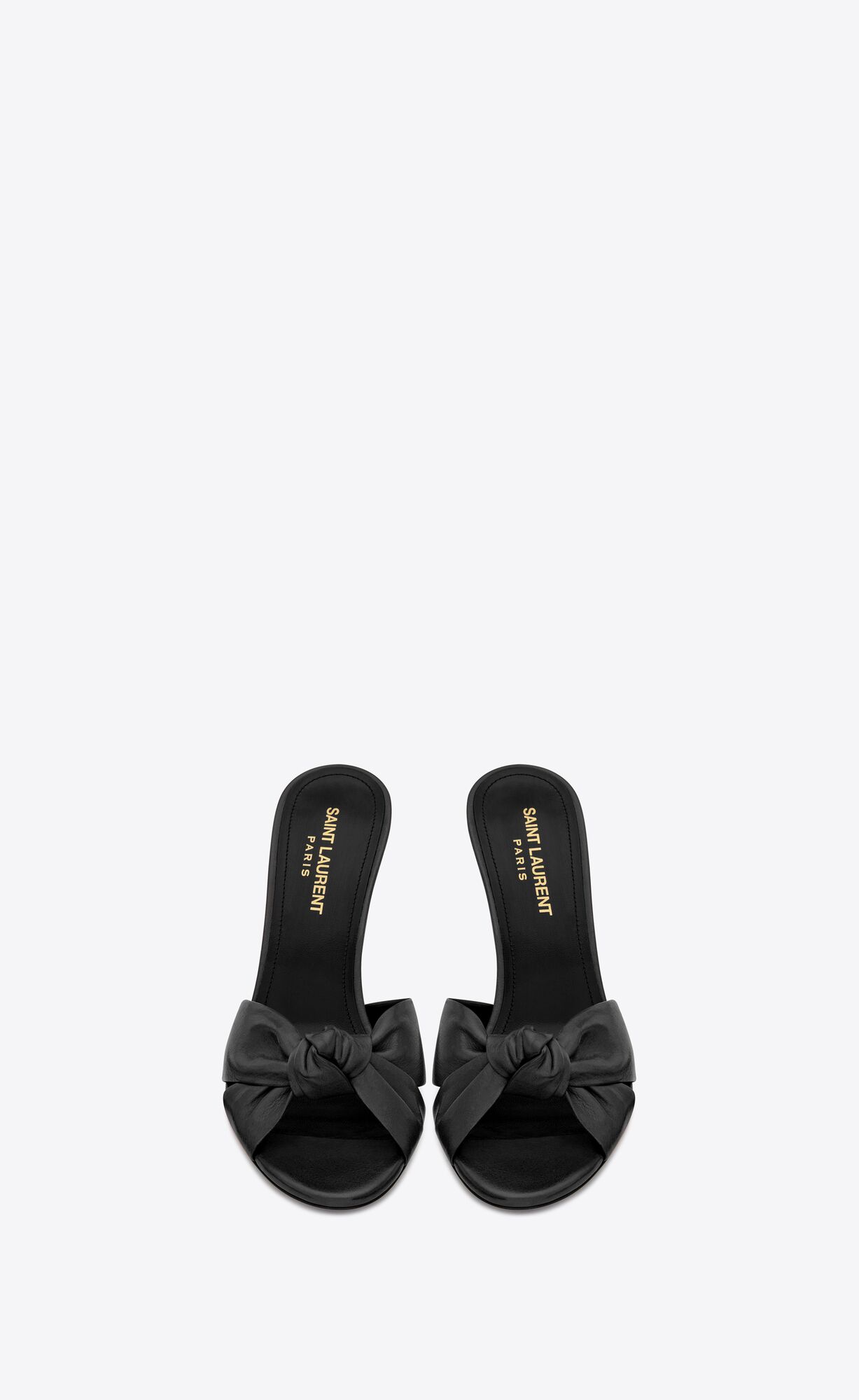 YSL Bianca Absatz Mules In Smooth Leder Schwarz | 18427-NOHV