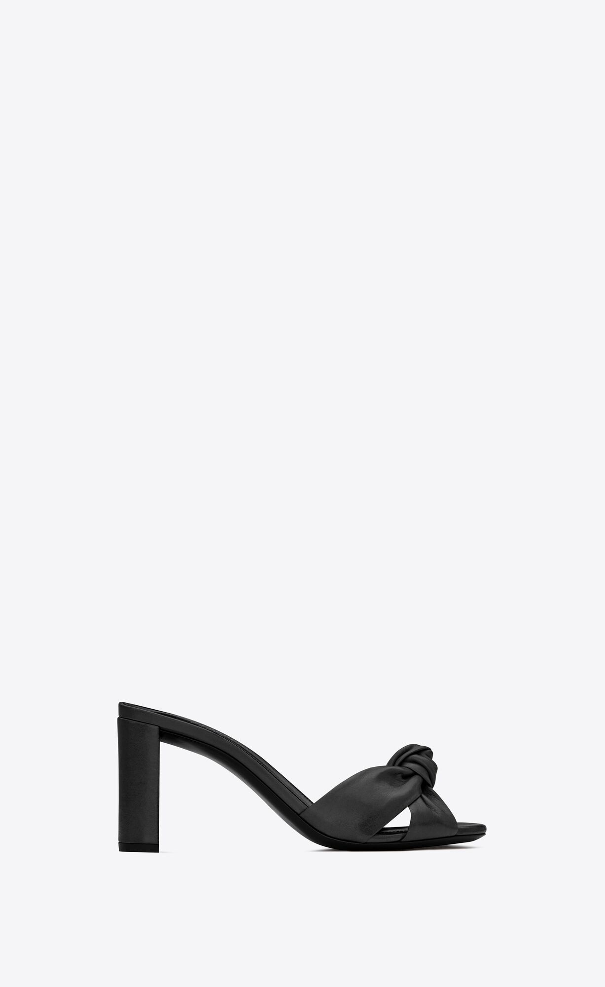 YSL Bianca Absatz Mules In Smooth Leder Schwarz | 18427-NOHV