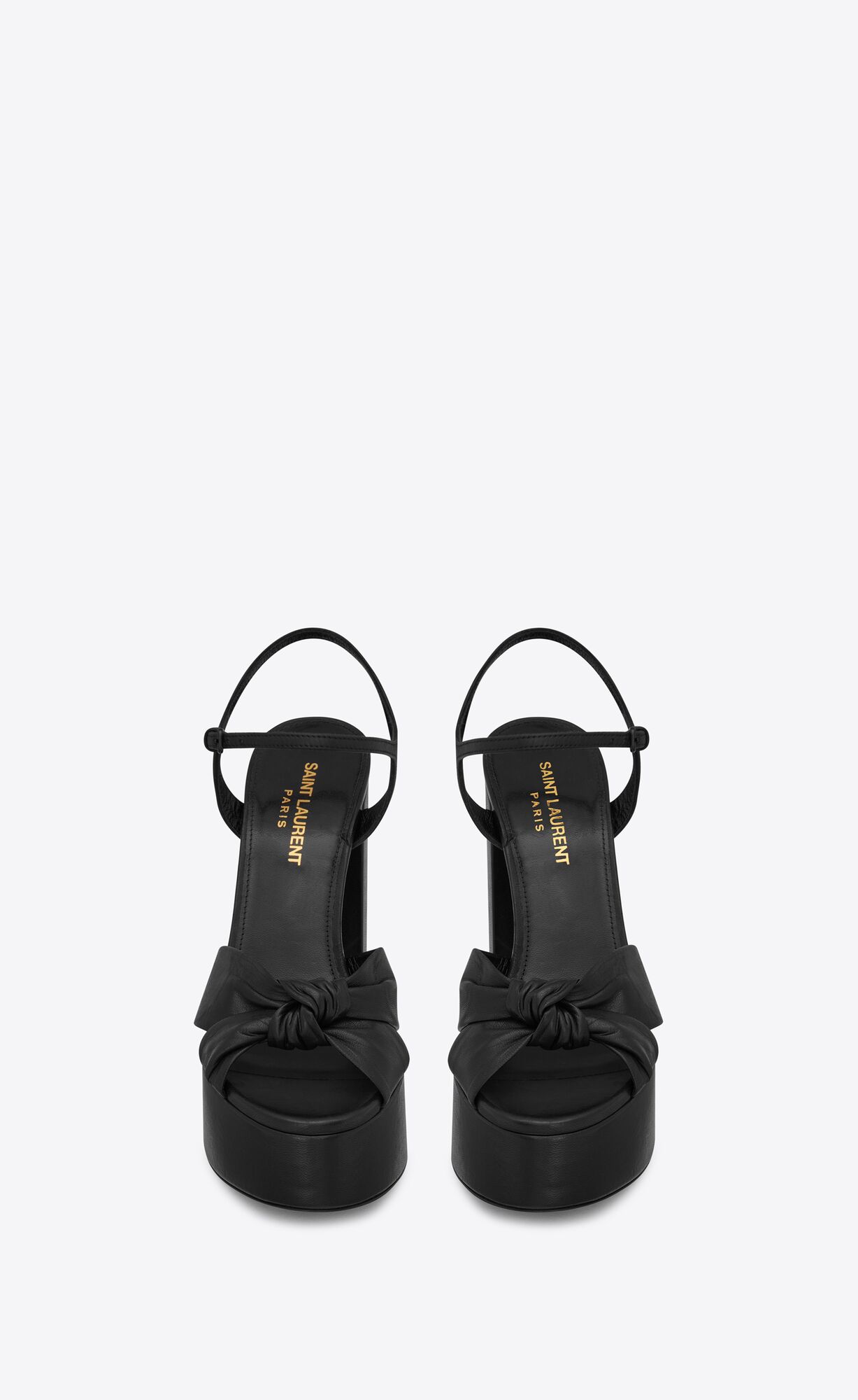 YSL Bianca Plattform Sandals In Smooth Leder Schwarz | 36807-KDAL