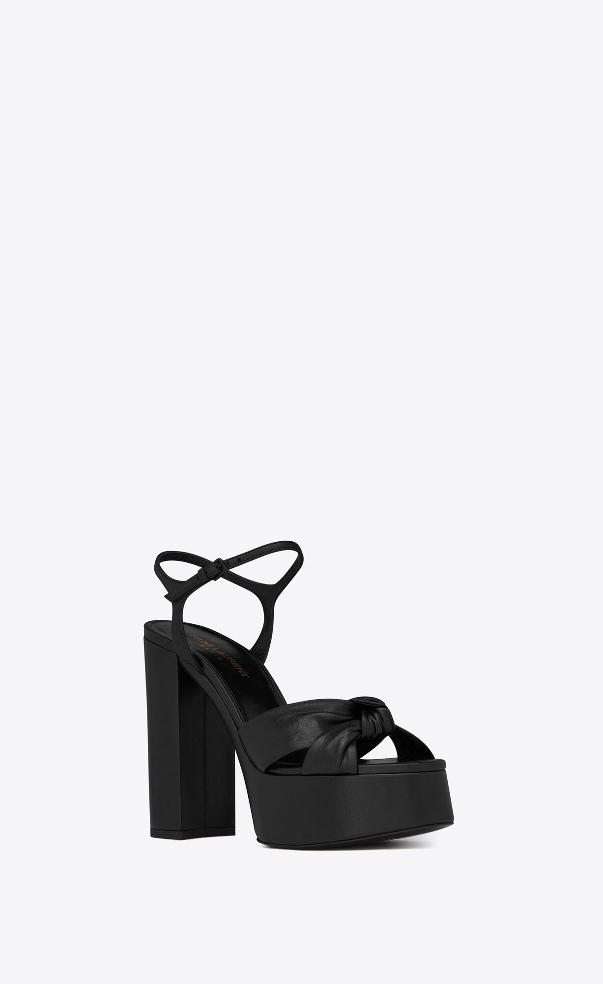 YSL Bianca Plattform Sandals In Smooth Leder Schwarz | 36807-KDAL