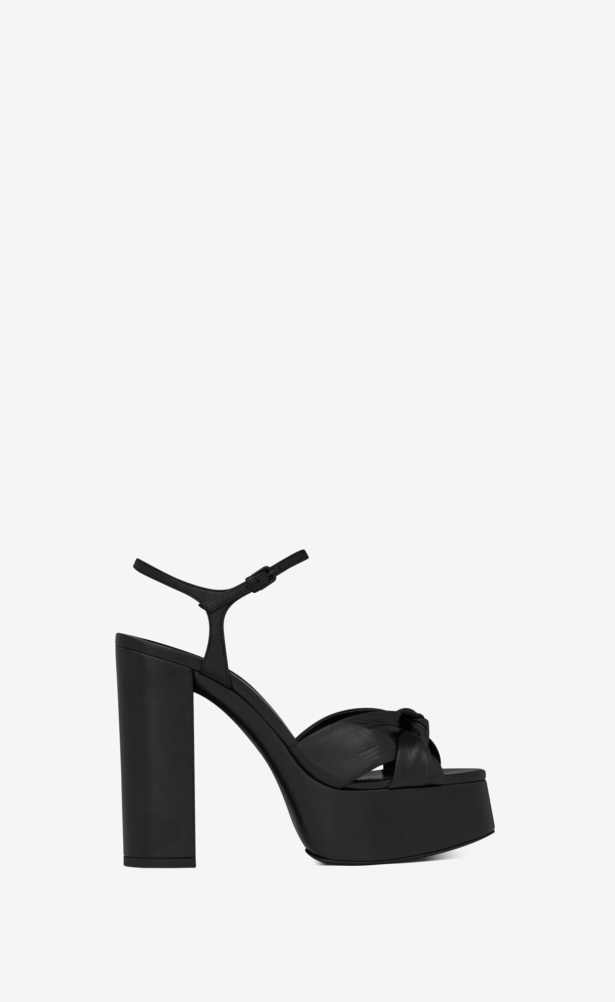 YSL Bianca Plattform Sandals In Smooth Leder Schwarz | 36807-KDAL