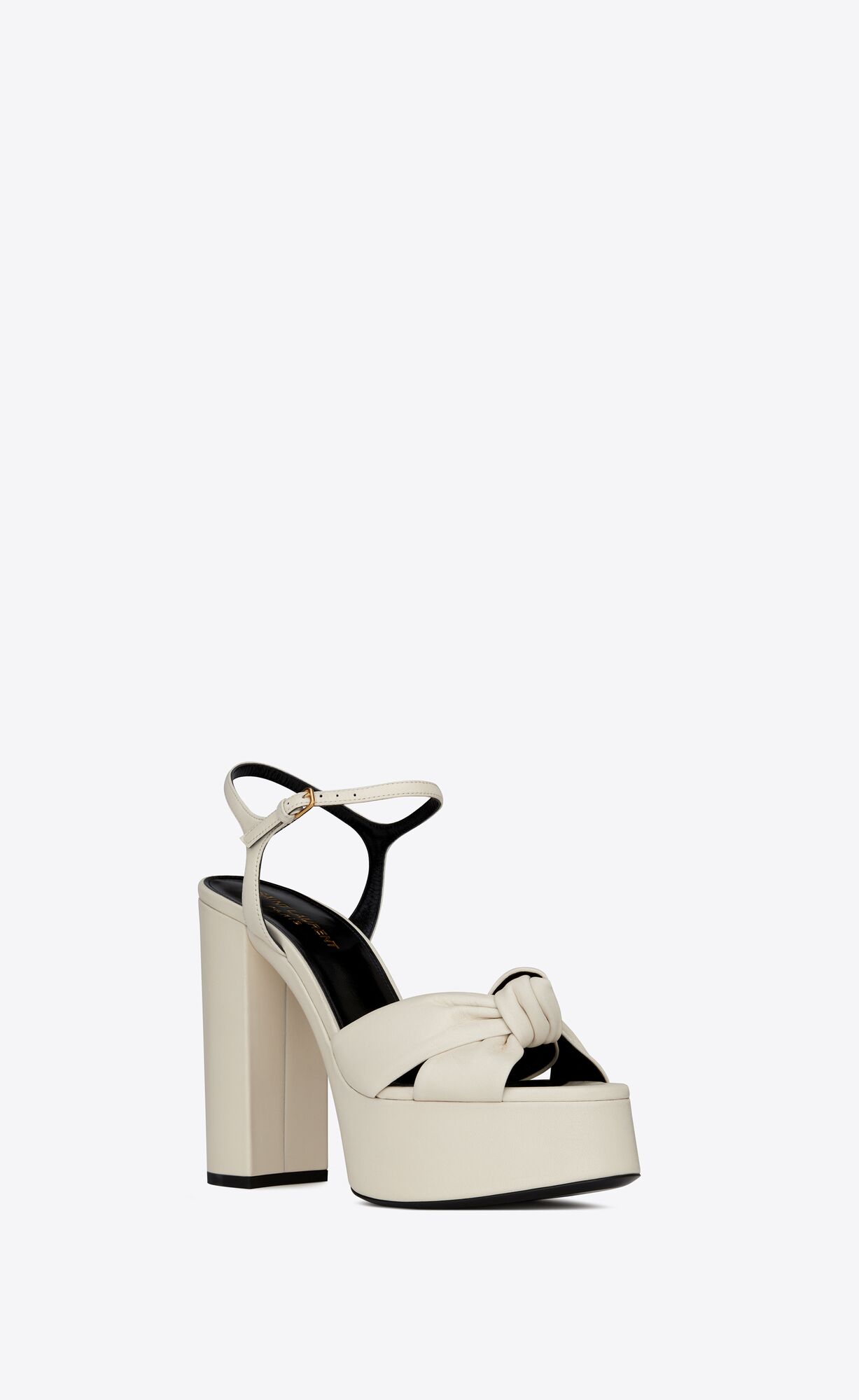 YSL Bianca Plattform Sandals In Smooth Leder Pearl | 39710-VWKA