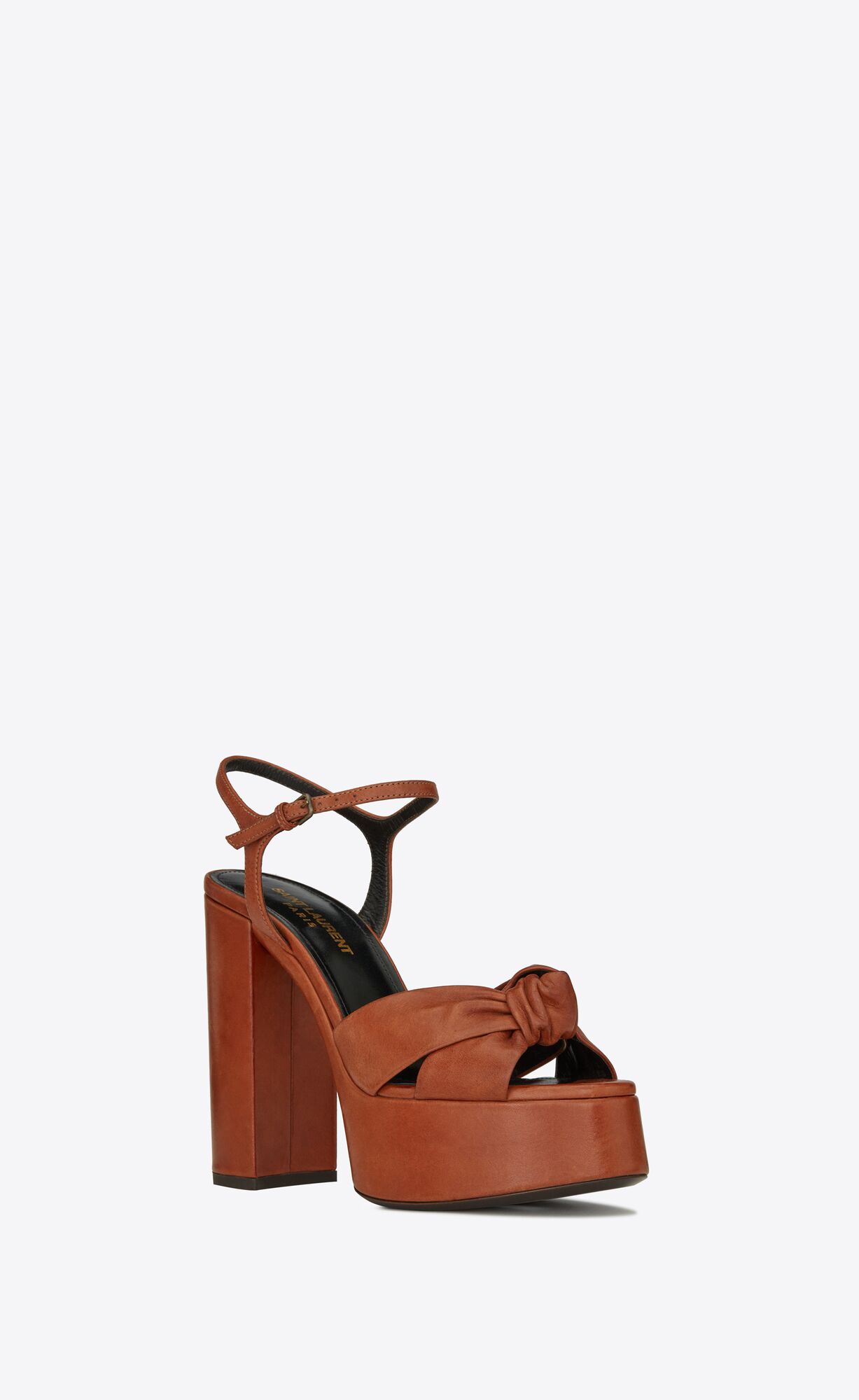 YSL Bianca Plattform Sandals In Smooth Leder Toffee | 81265-HEJT