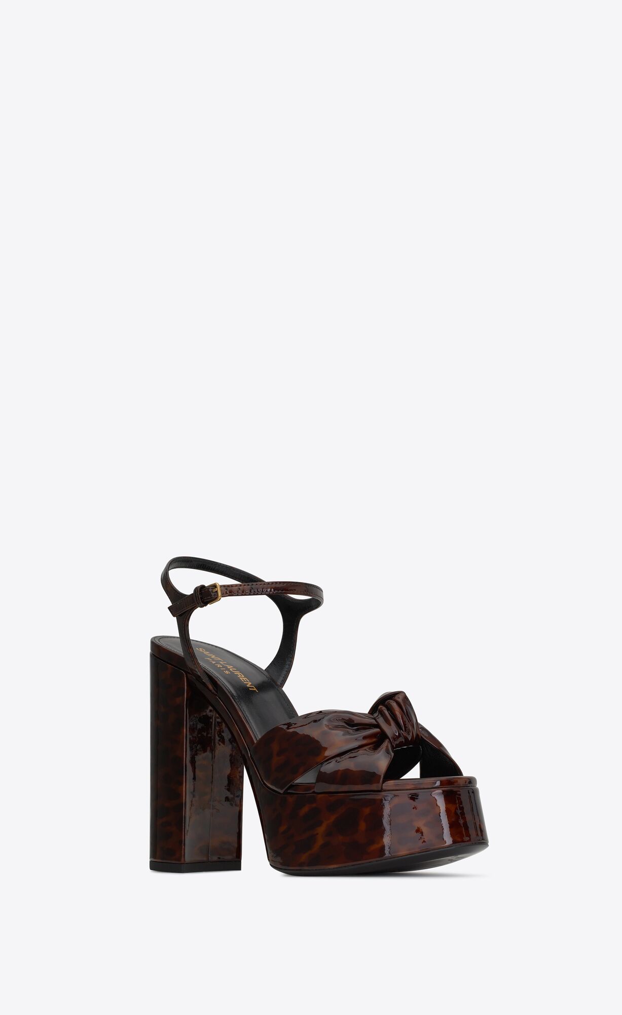 YSL Bianca Plattform Sandals In Tortoiseshell Lack Leder Naturel | 56917-KYZN