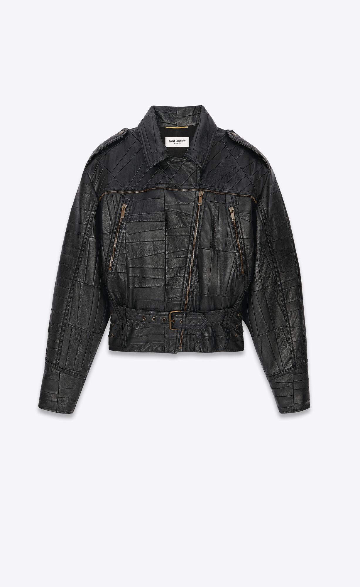 YSL Biker Jacket In Lambskin Schwarz | 18490-KMWG