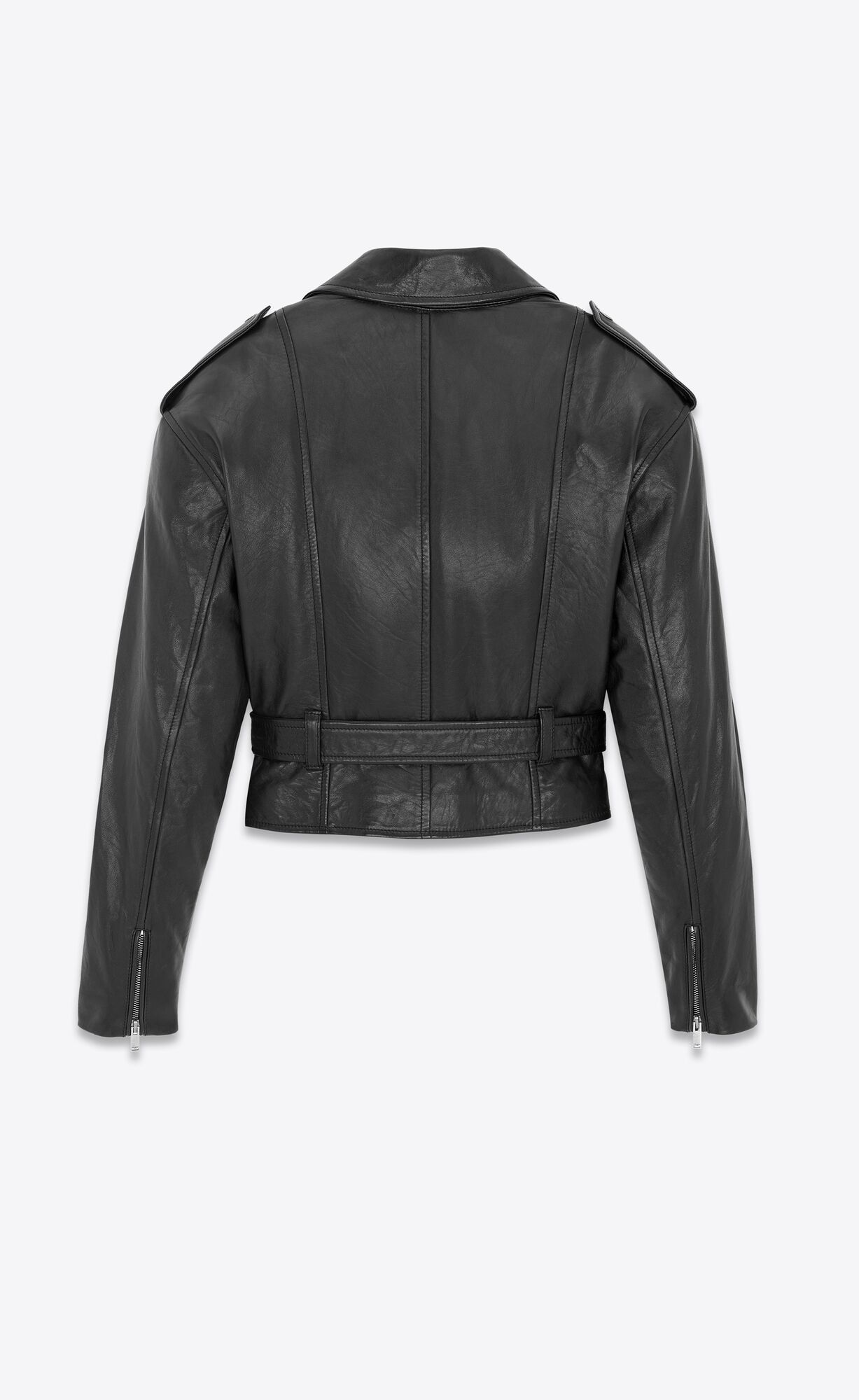 YSL Biker Jacket In Lambskin Schwarz | 69215-NIGH