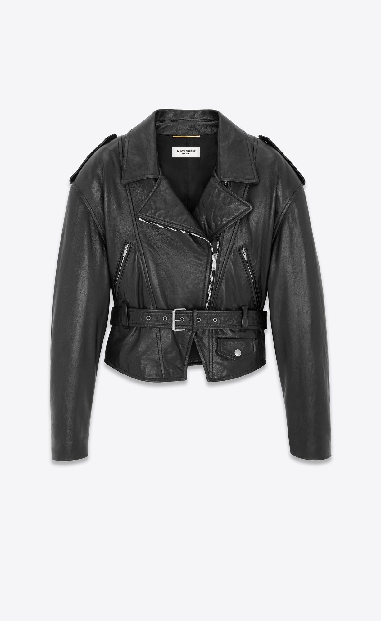 YSL Biker Jacket In Lambskin Schwarz | 69215-NIGH