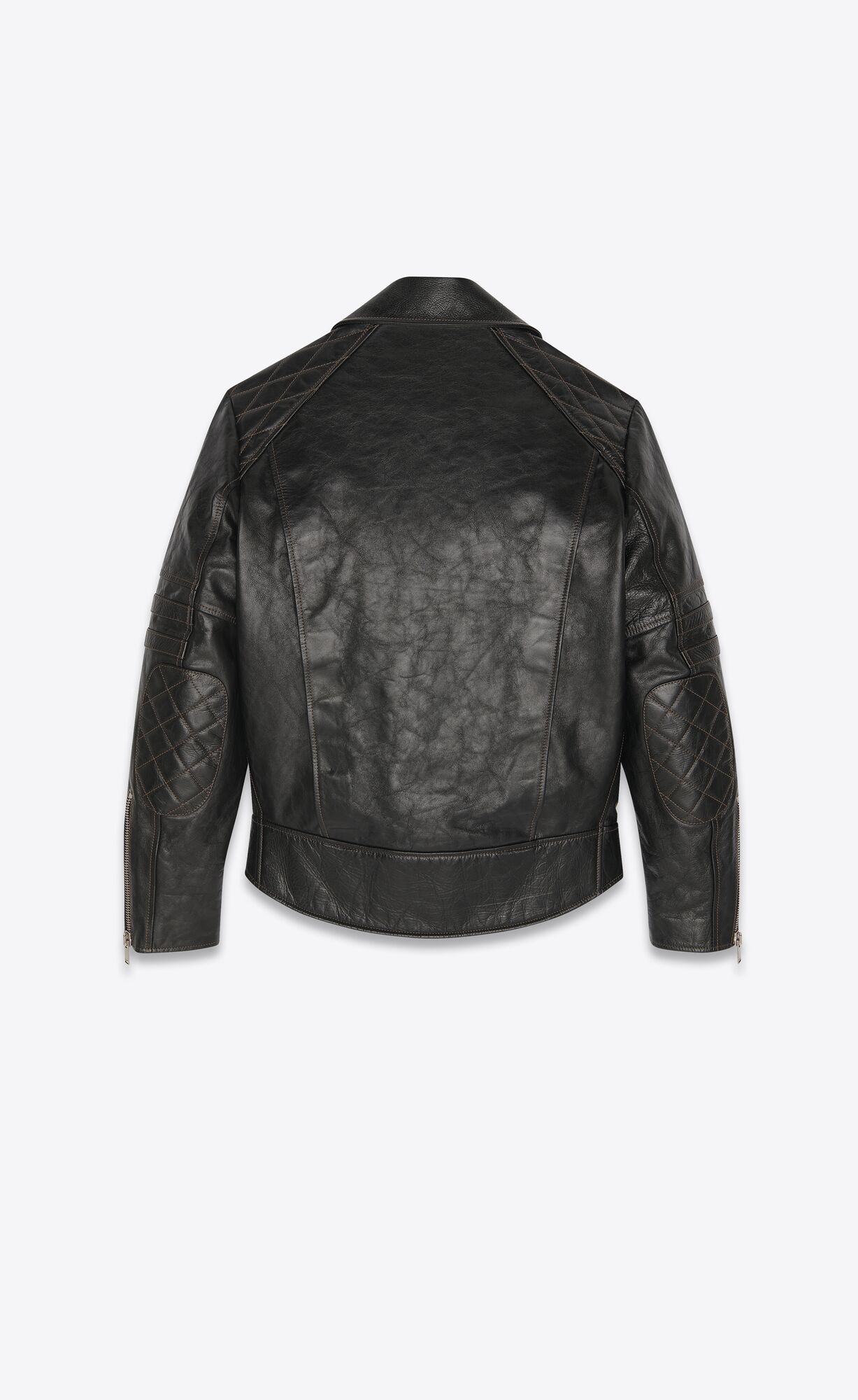 YSL Biker Jacket In Leder And Feathers Noir | 10754-CUYR