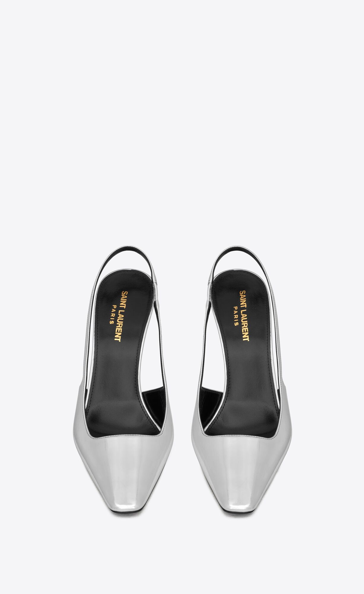 YSL Blade Slingback Pumps In Mirrored Leder Argent | 10745-CIMY