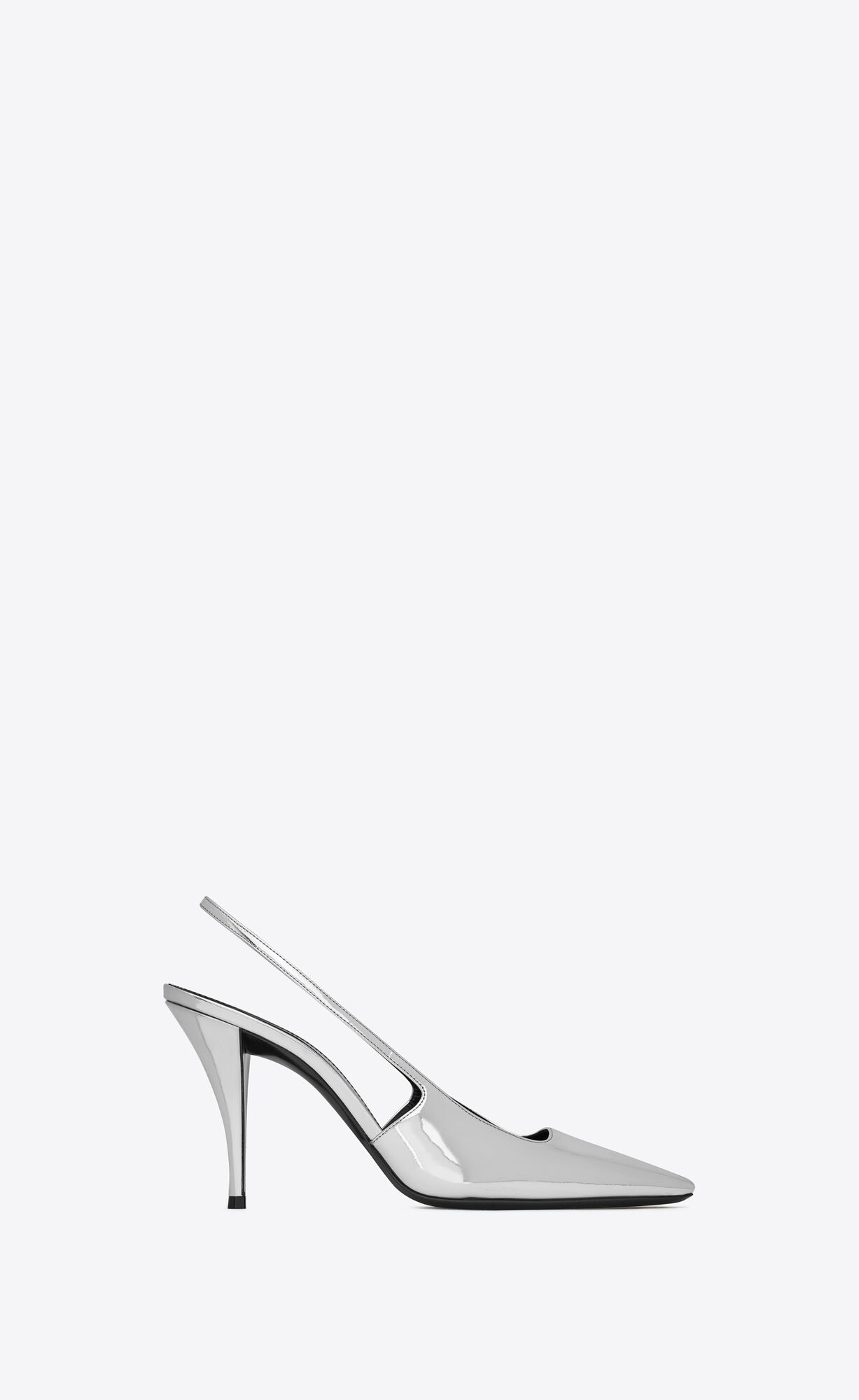 YSL Blade Slingback Pumps In Mirrored Leder Argent | 10745-CIMY