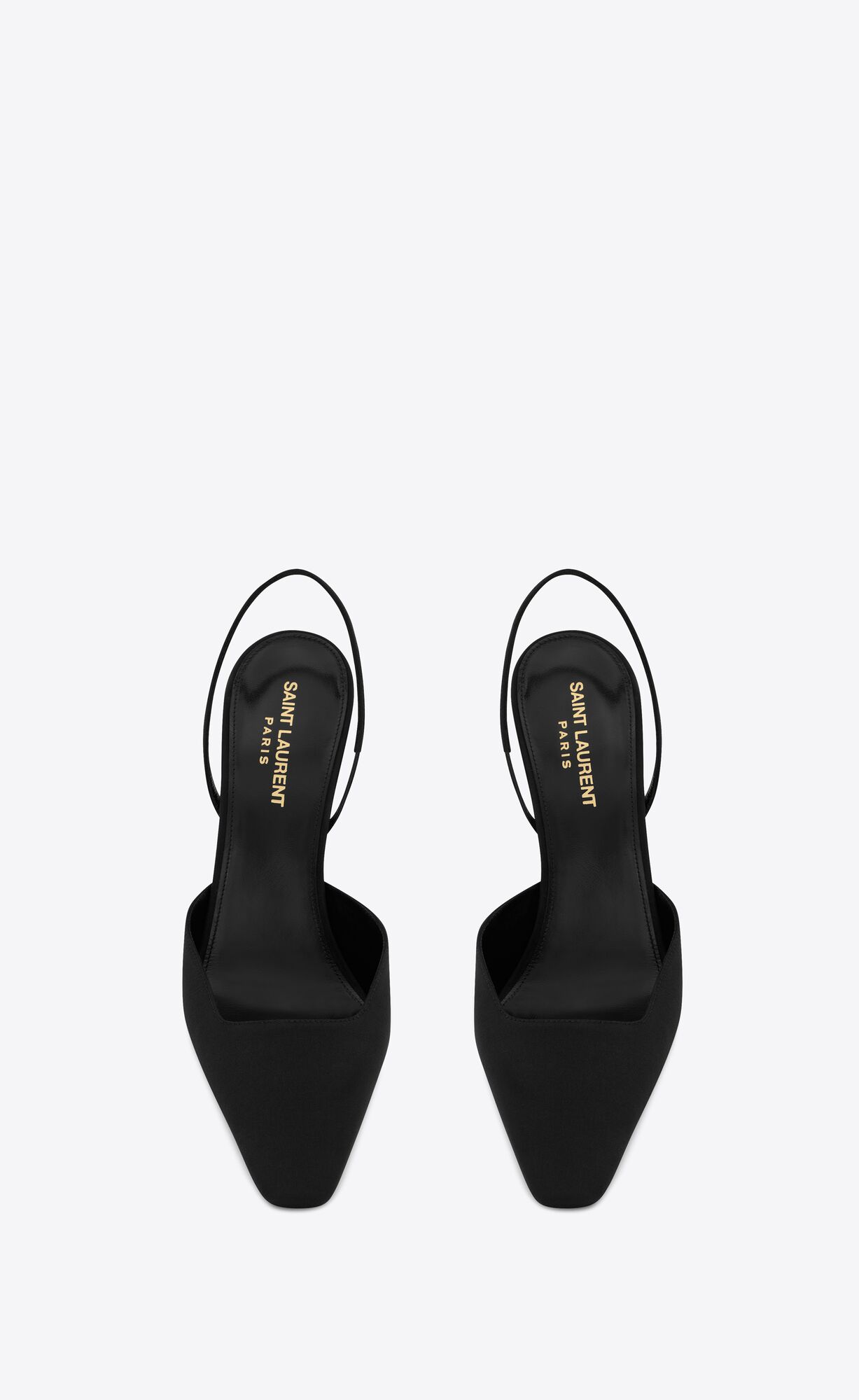 YSL Blade Slingback Pumps In Shantung And Lack Leder Noir Et Celeste | 49087-JYUB