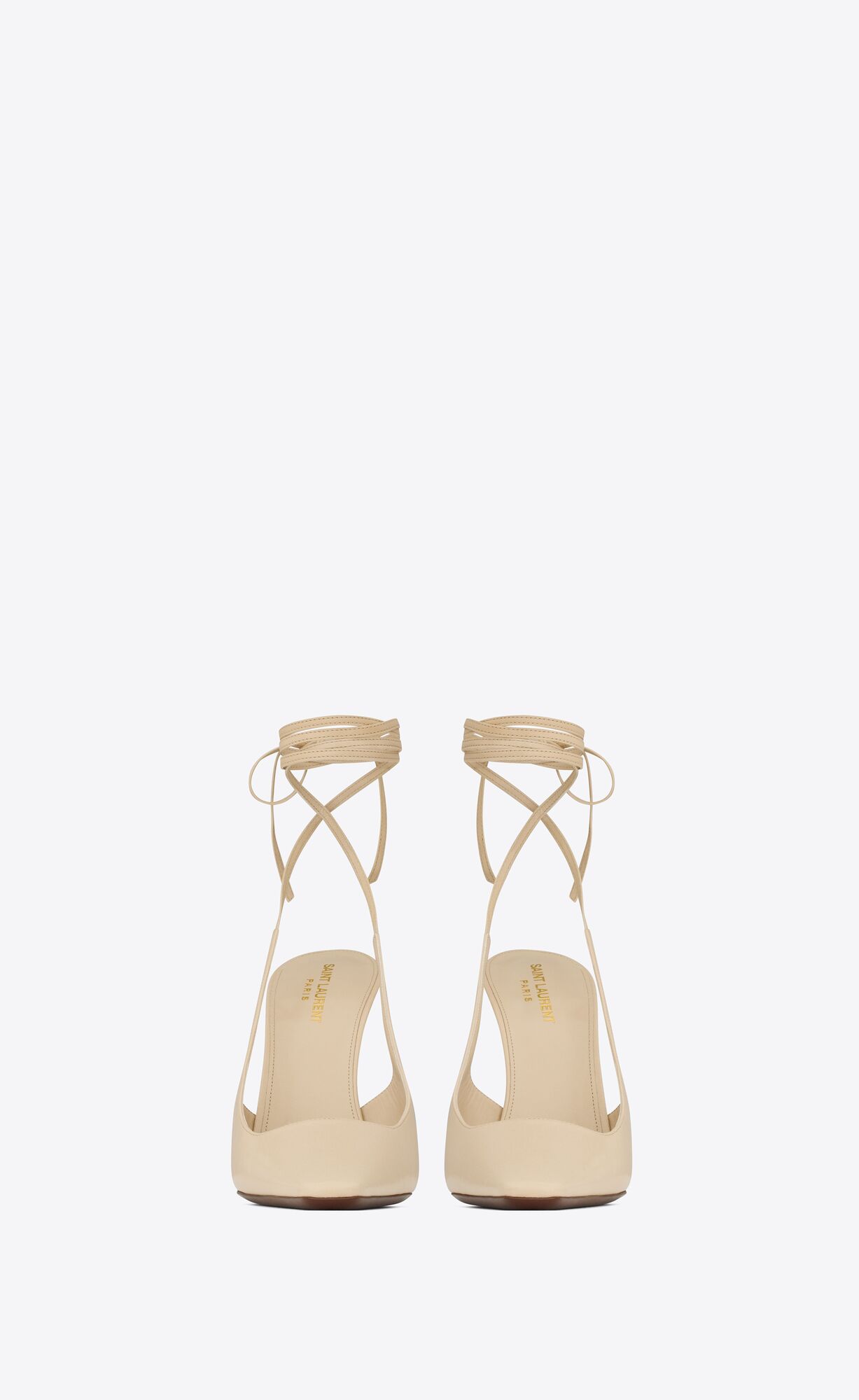 YSL Blade Slingback Pumps In Smooth Leder Beige | 23548-HONI