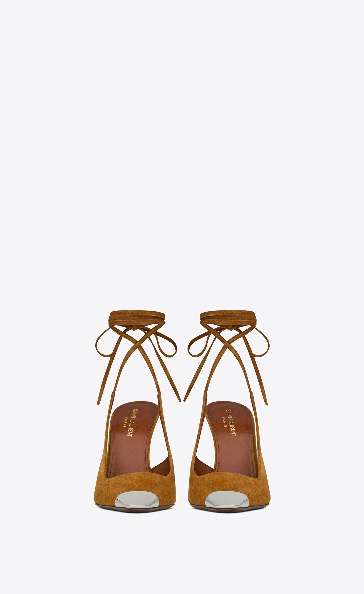 YSL Blade Slingback Pumps In Wildleder Ocre | 53420-OTMB