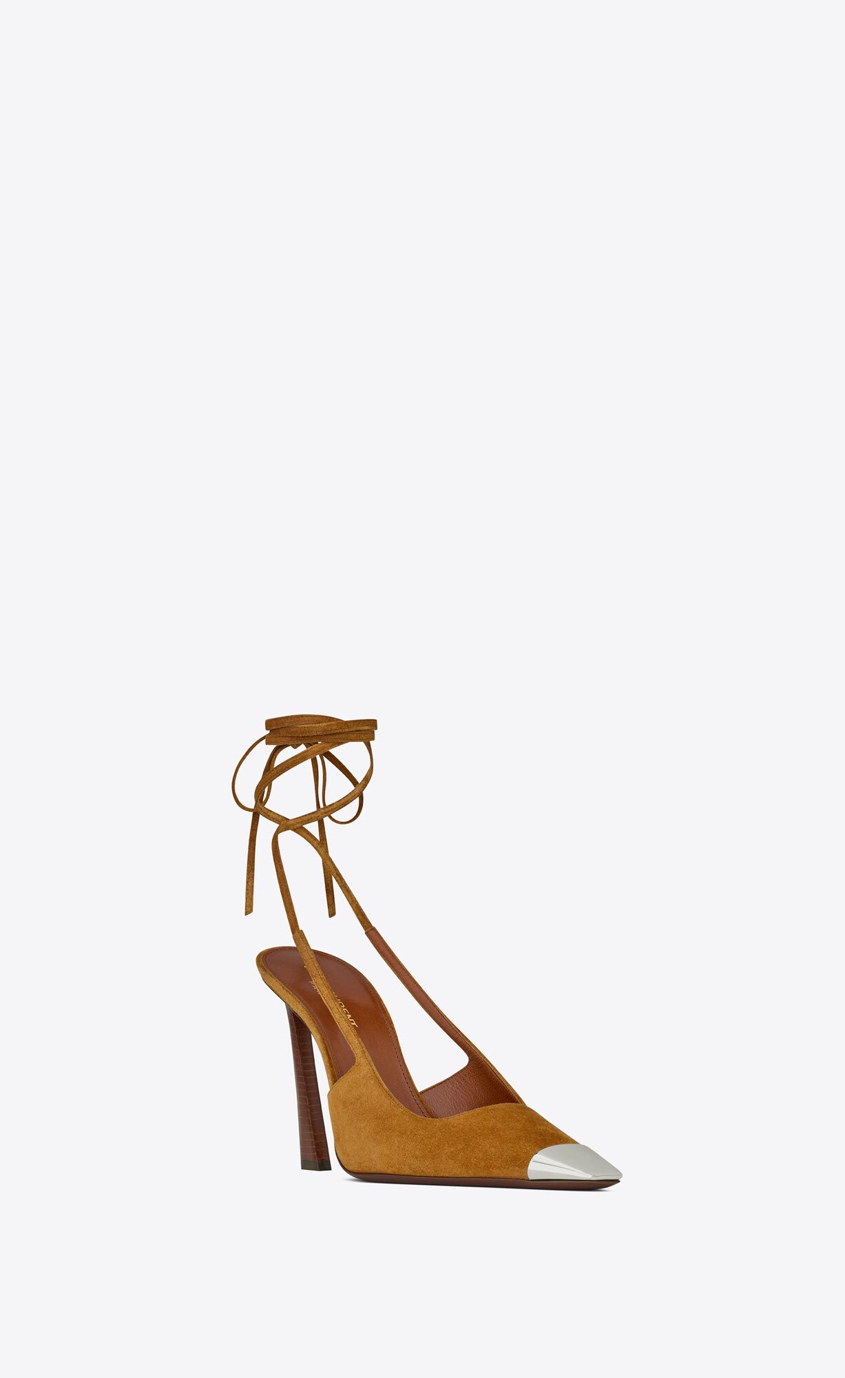 YSL Blade Slingback Pumps In Wildleder Ocre | 53420-OTMB