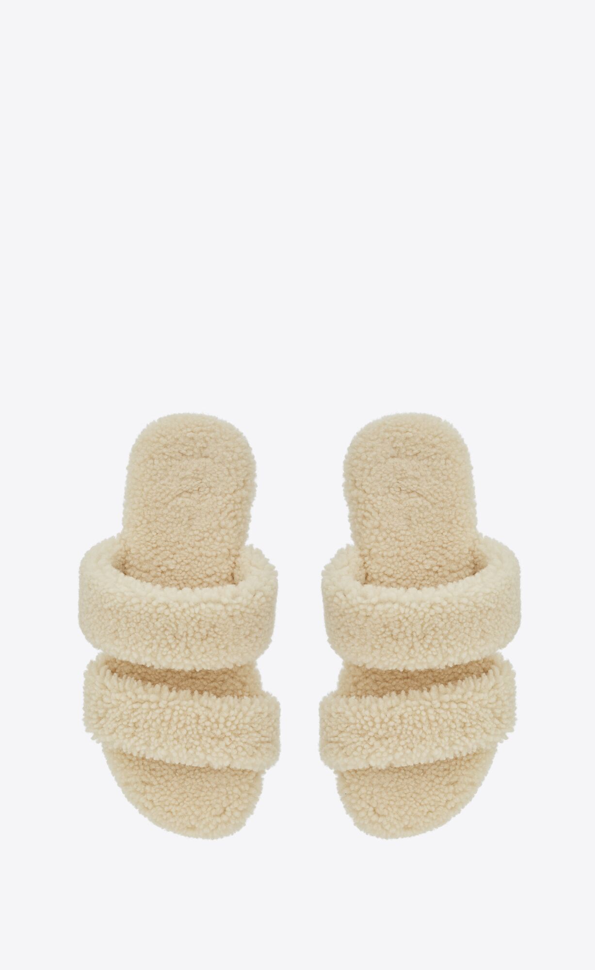 YSL Bleach Mules In Shearling Weiß | 81203-VMWZ