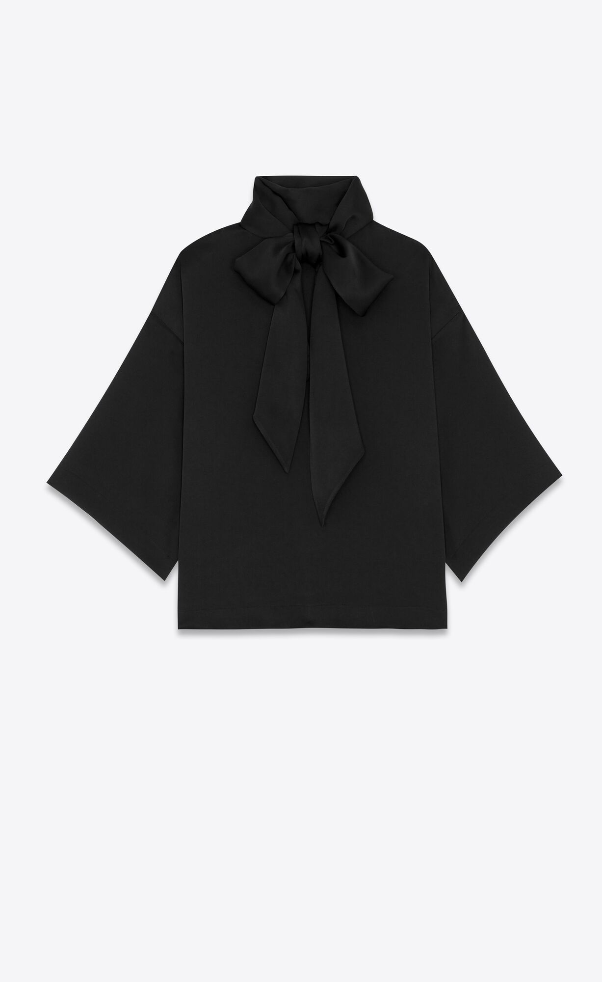 YSL Blouse In Crepe Satin Schwarz | 47813-GHPZ