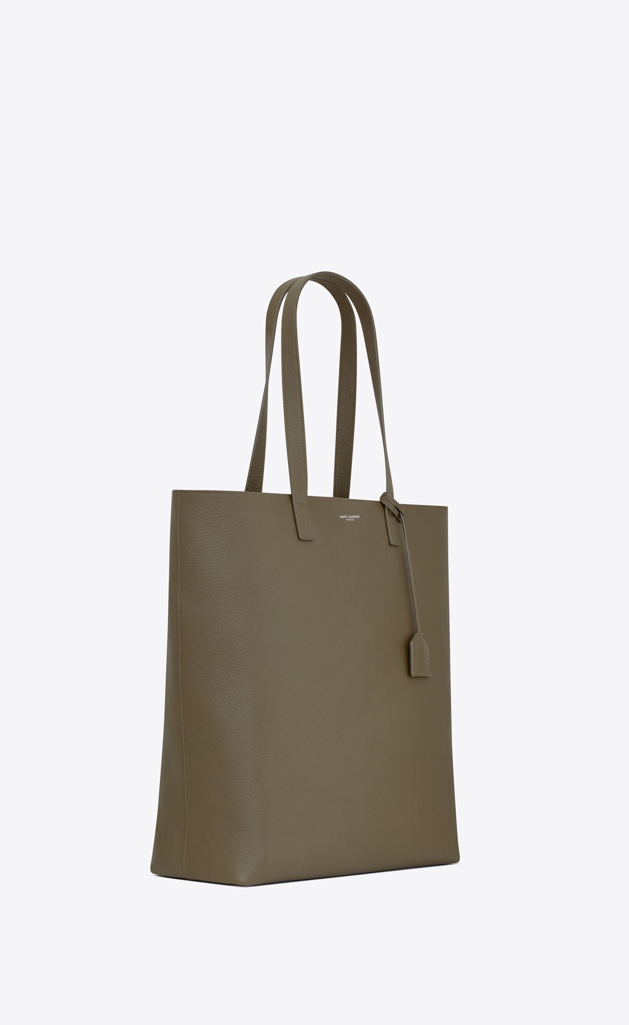 YSL Bold Shopping Bag In Grained Leder Dunkelkhaki | 91865-PLZM