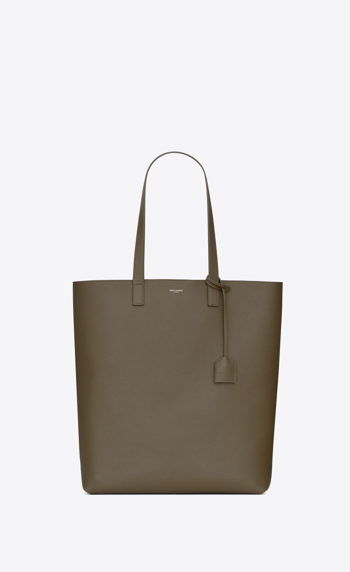 YSL Bold Shopping Bag In Grained Leder Dunkelkhaki | 91865-PLZM