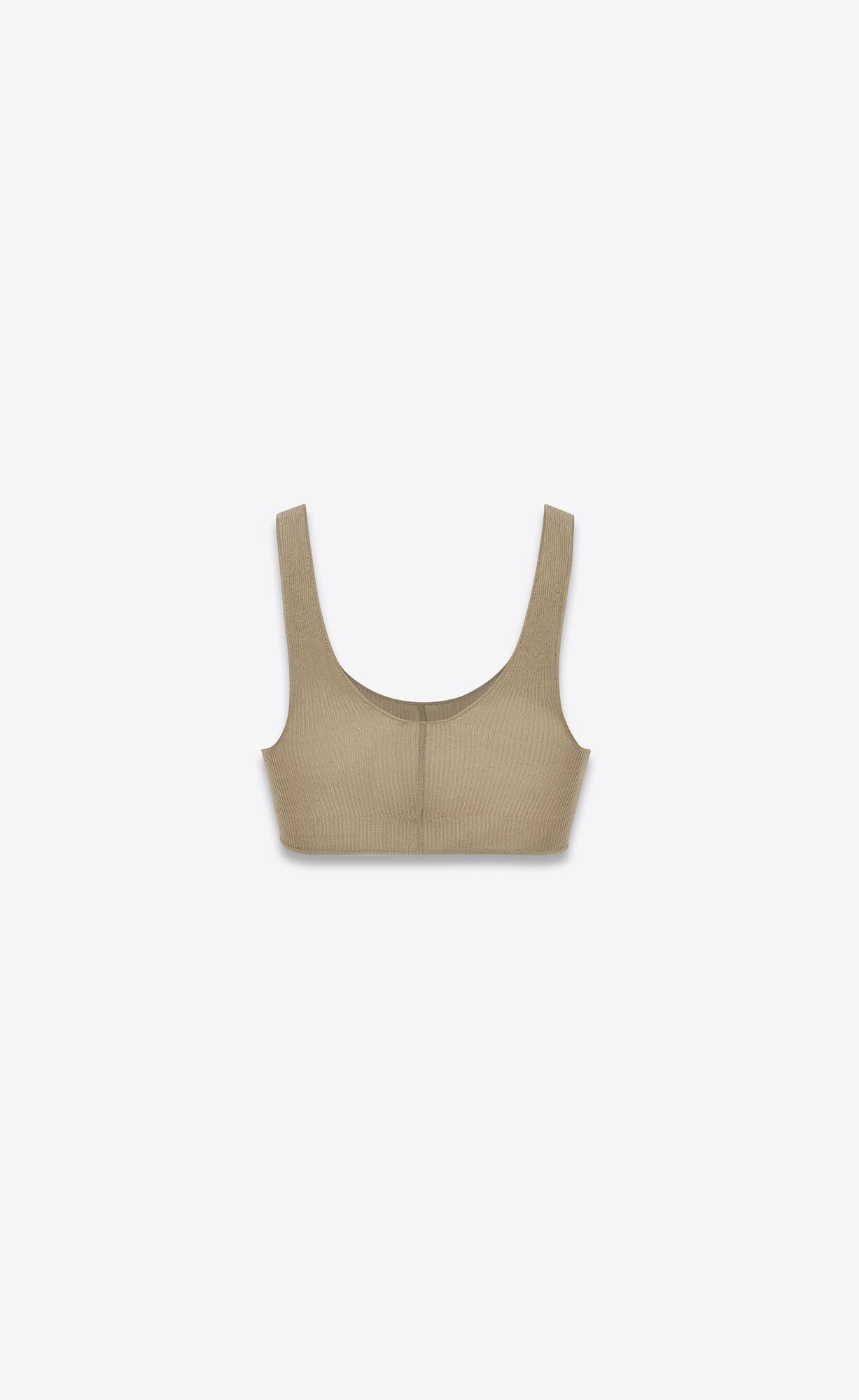 YSL Bralette In Gerippt Silk Sable | 76912-NTWM