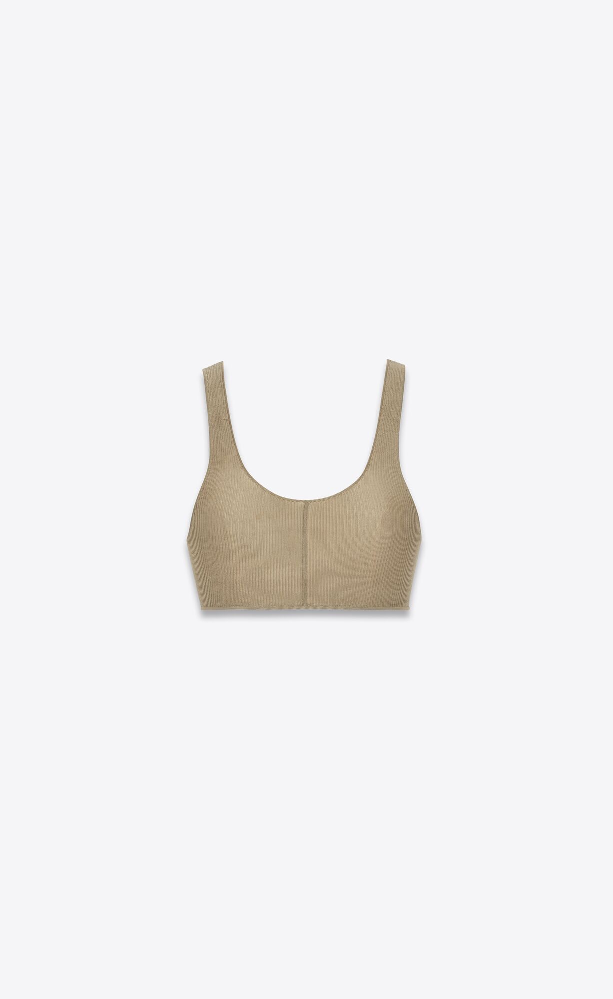 YSL Bralette In Gerippt Silk Sable | 76912-NTWM