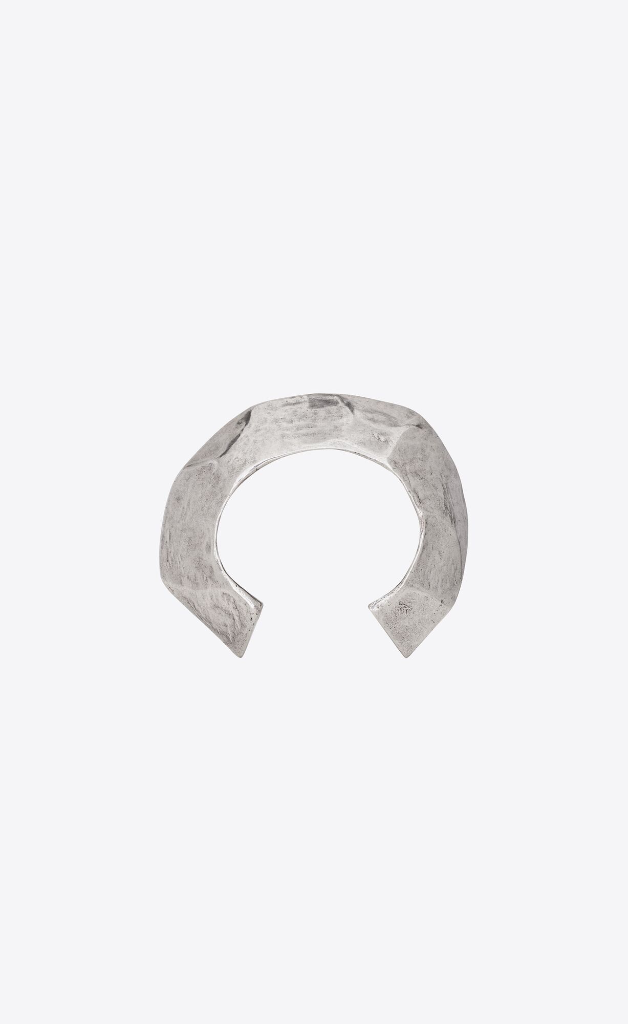 YSL Bumpy Organic Cuff In Metal Silber | 98231-ILGX