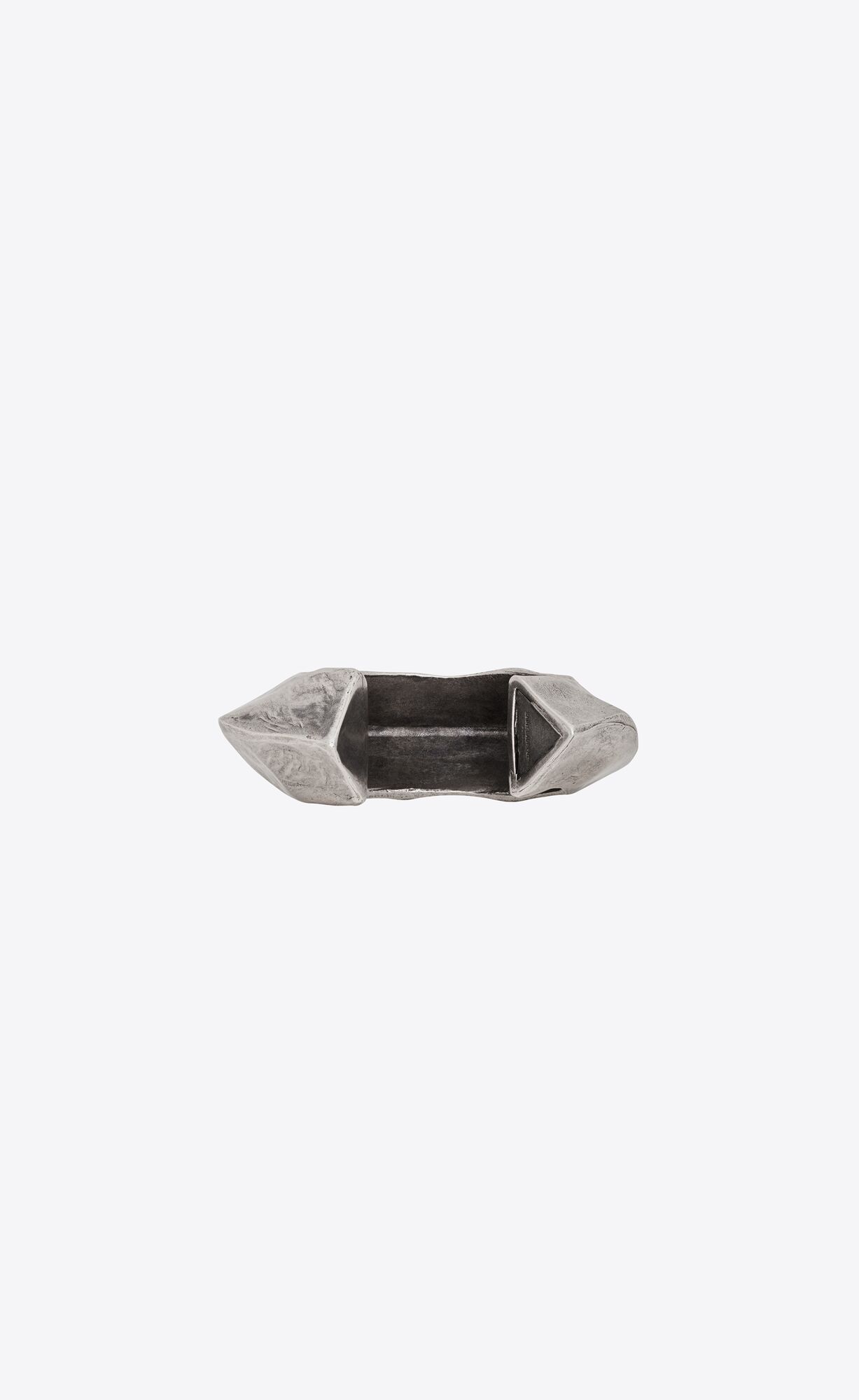 YSL Bumpy Organic Cuff In Metal Silber | 98231-ILGX