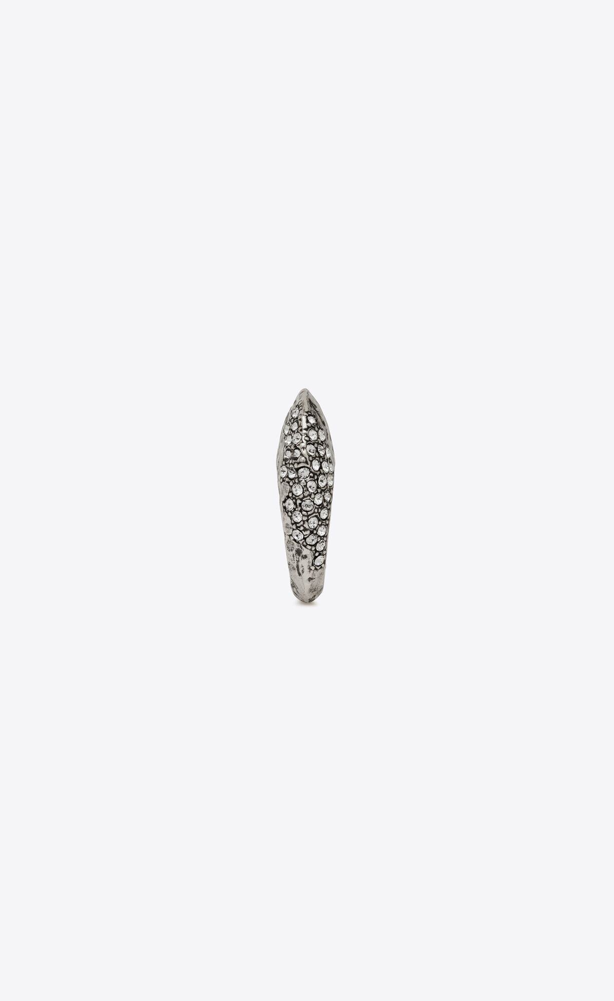 YSL Bumpy Rhinestone Ring In Metal Silber | 41809-BTHA