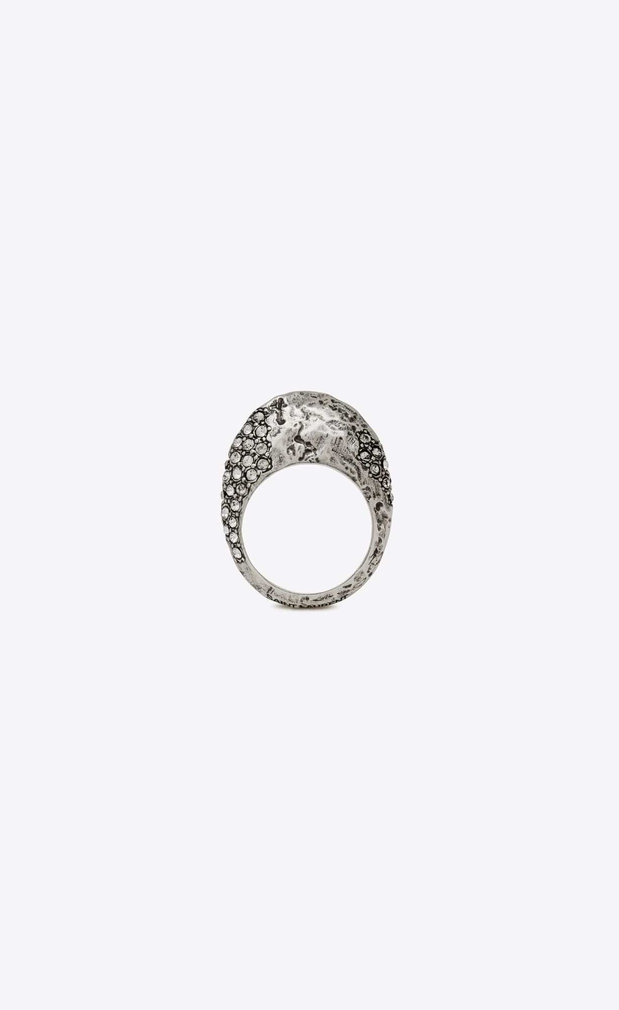 YSL Bumpy Rhinestone Ring In Metal Silber | 41809-BTHA