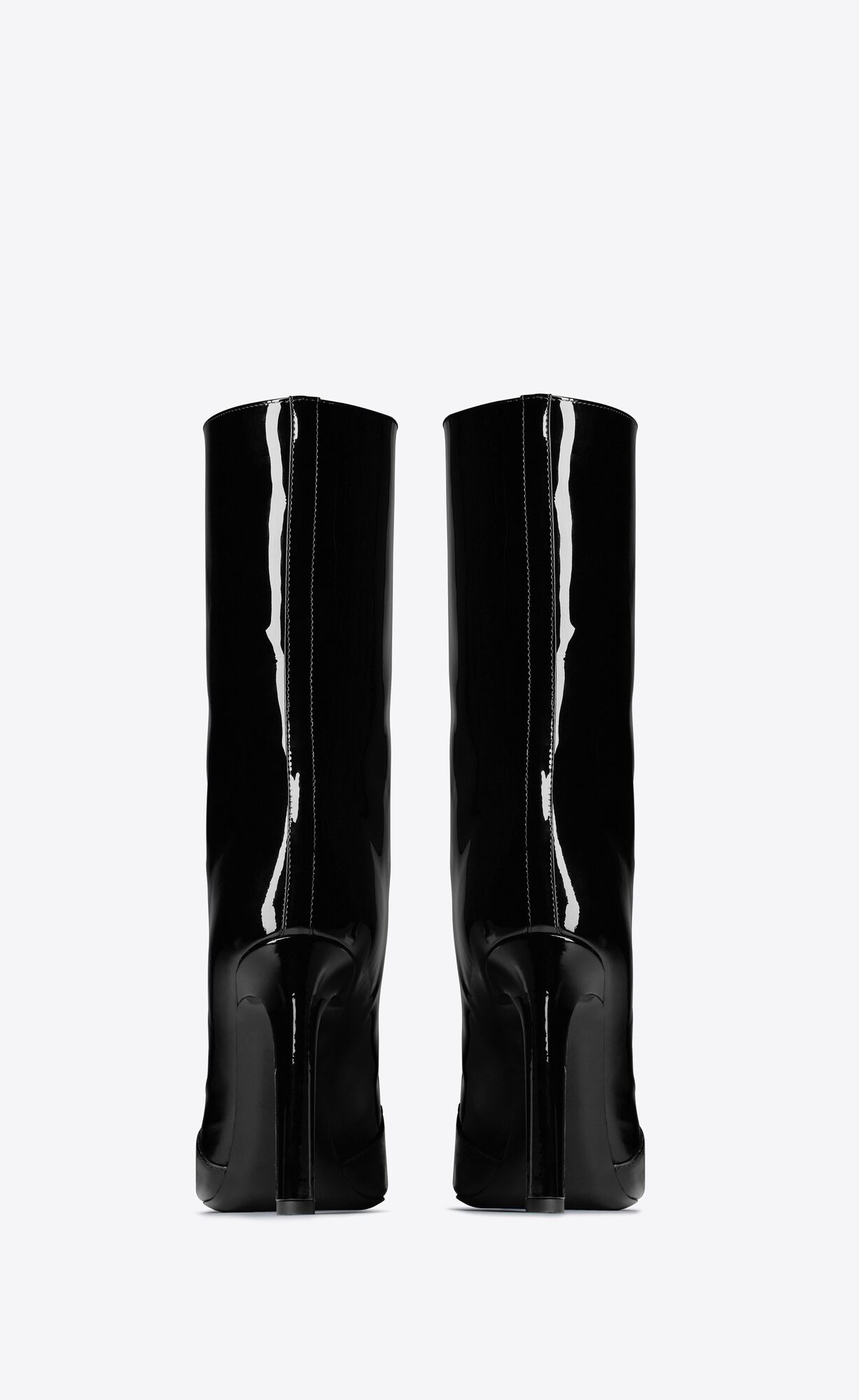 YSL Camden Boots In Lack Leder Noir | 76450-YVGC