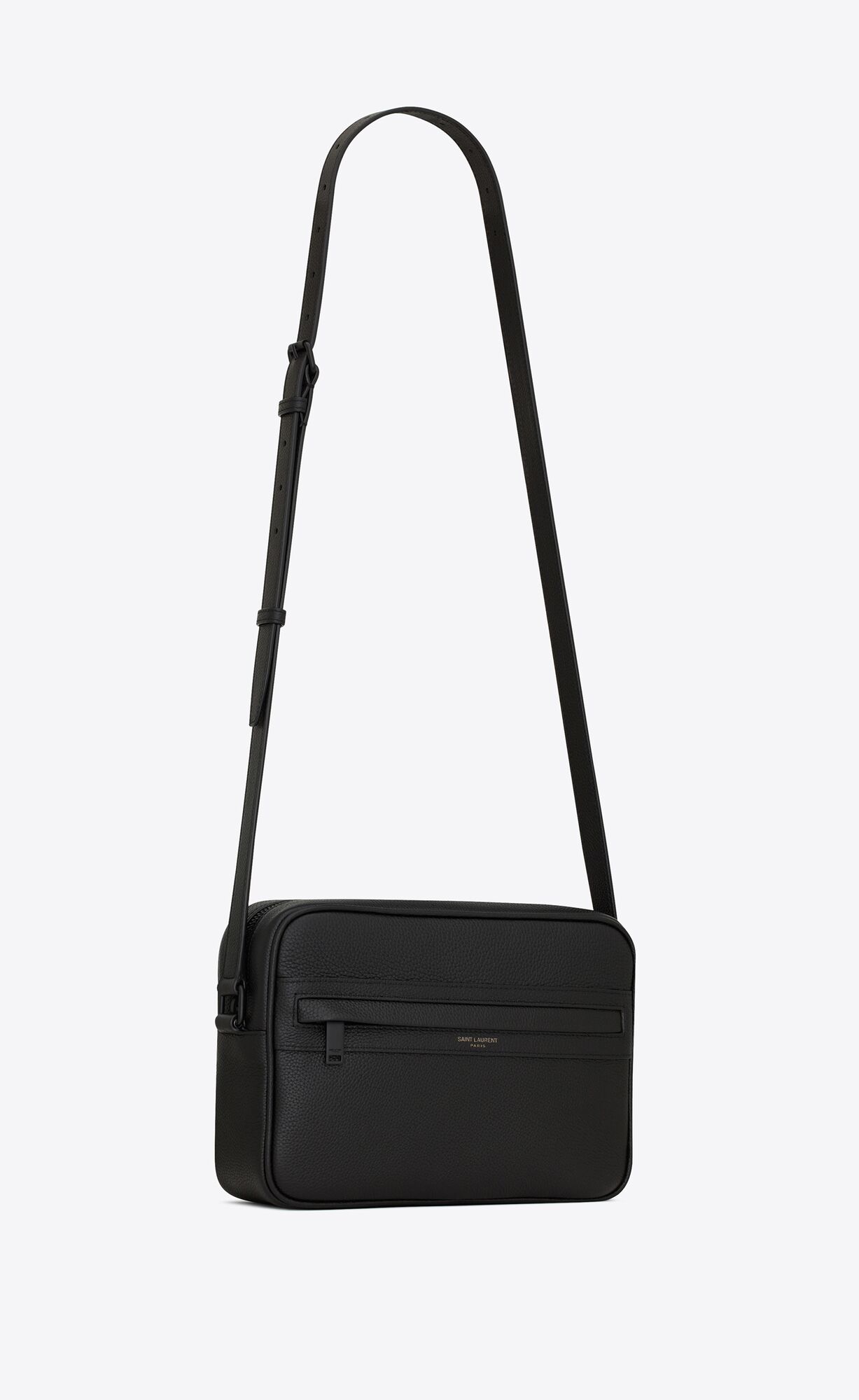 YSL Camp Camera Bag In Grained Leder Schwarz | 89035-KSGD